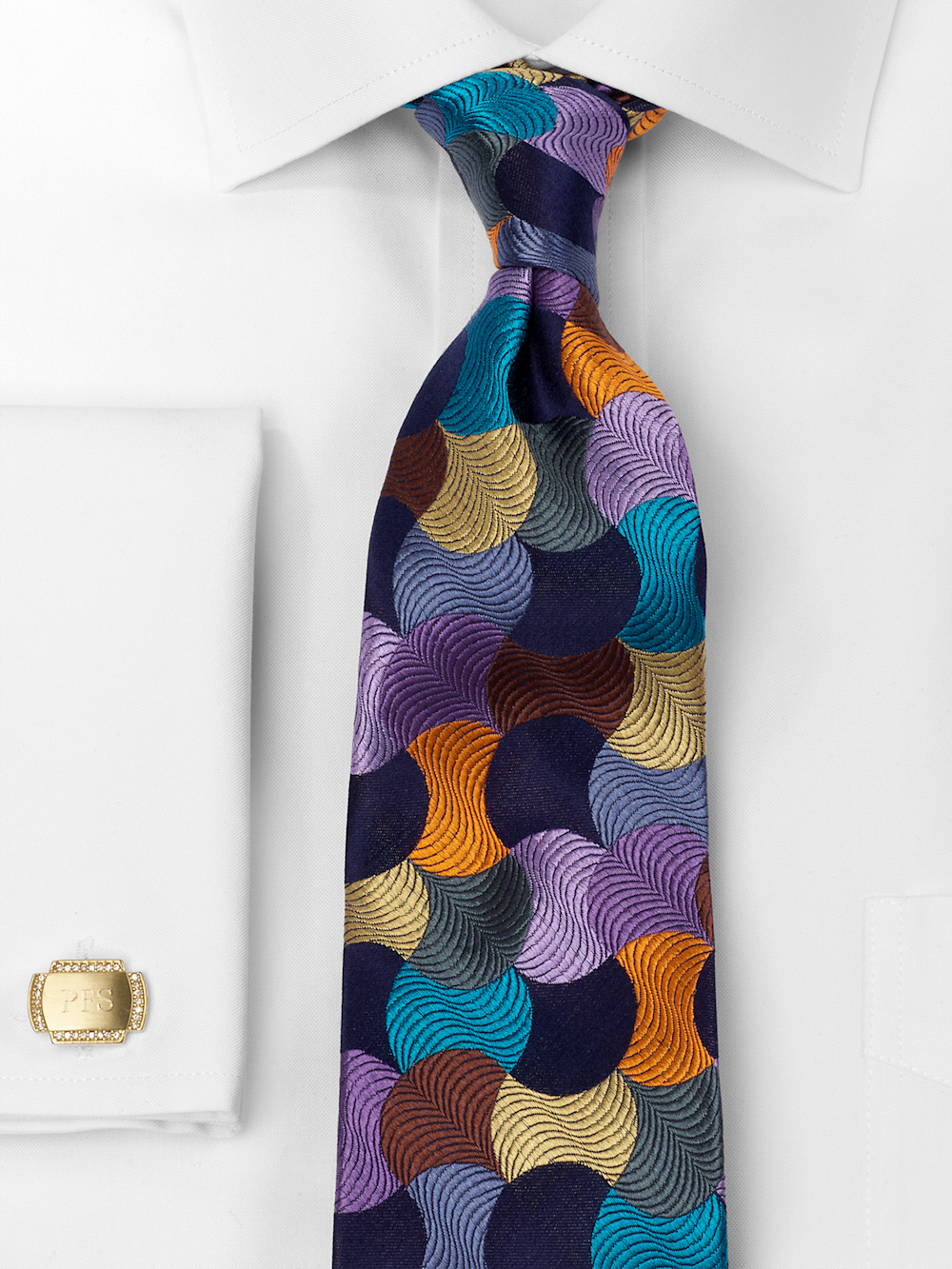 Alternate Image of Geometric Woven Silk Tie-1