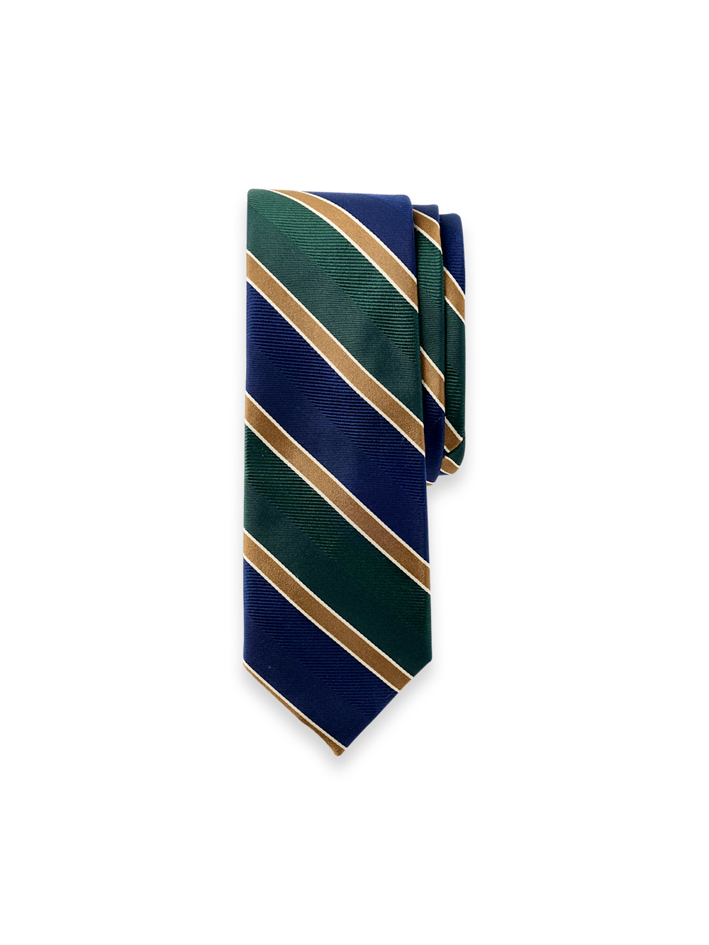 Product Image of Stripe Woven Silk Tie-Green/Navy