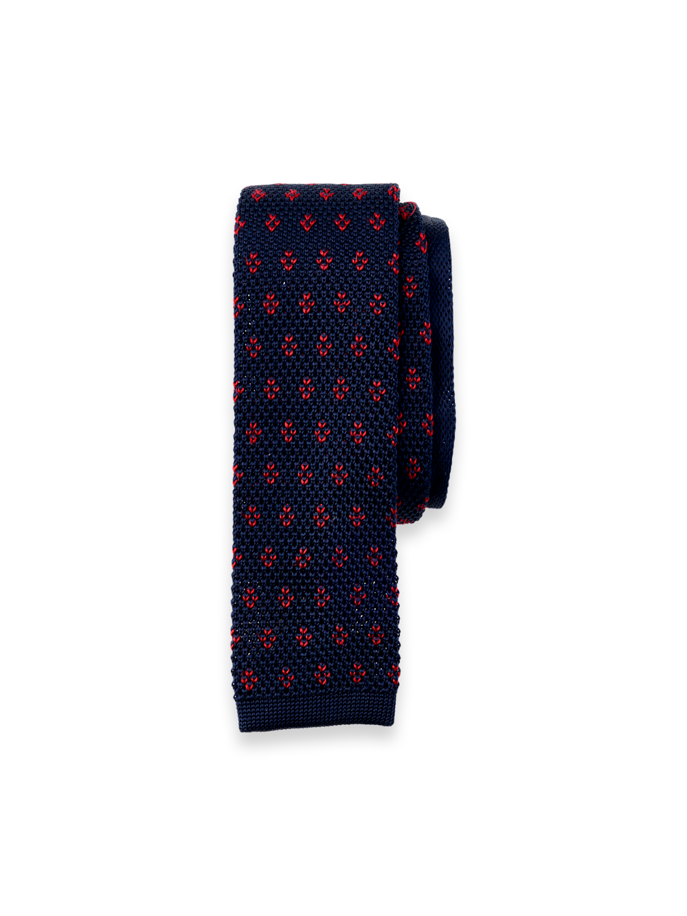 Product Image of Dot Knit Silk Tie-Navy/Red