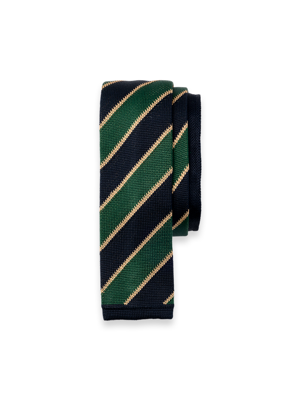Product Image of Stripe Knit Silk Tie-Green Multi