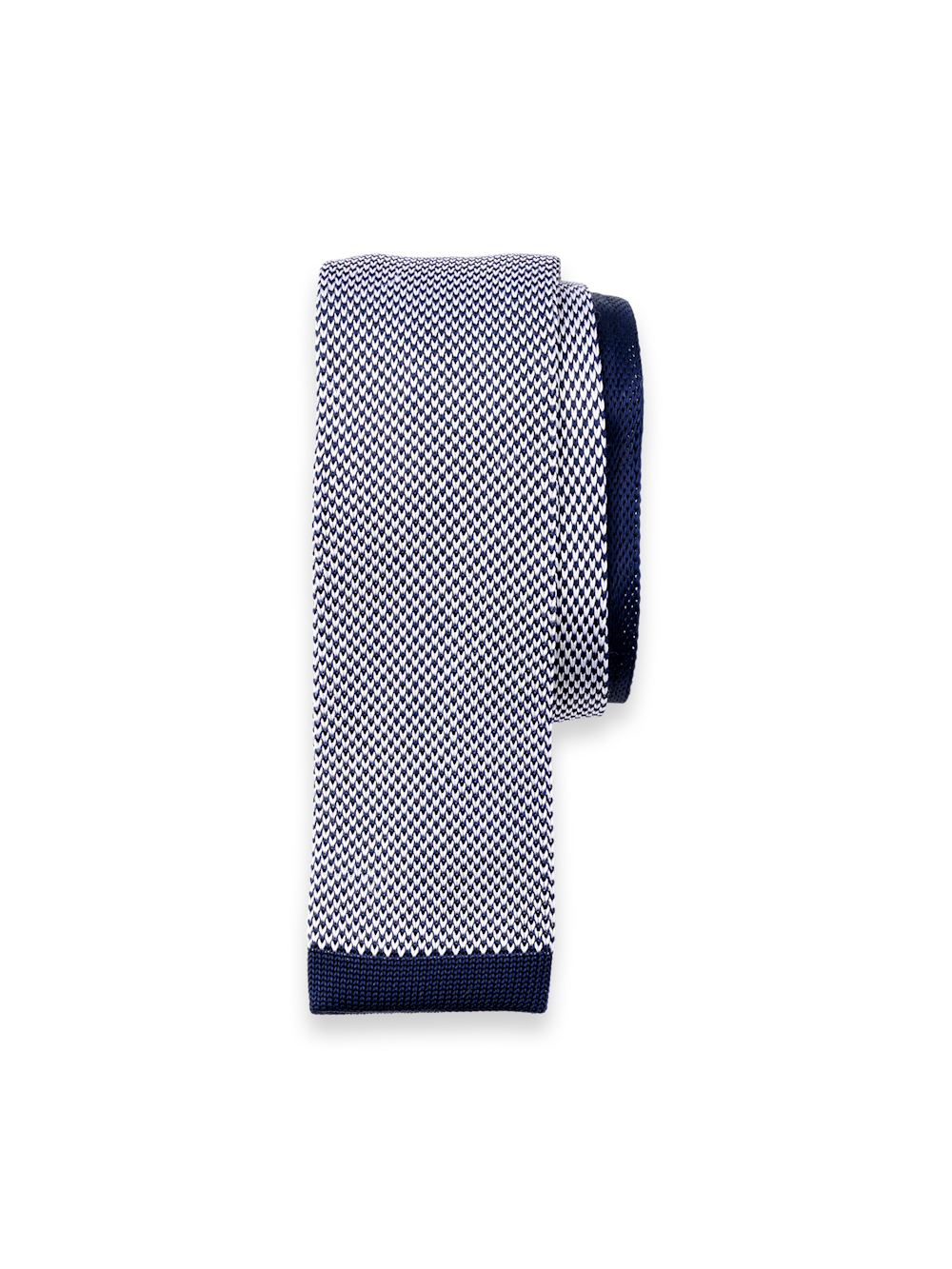Product Image of Houndstooth Knit Silk Tie-Navy/White