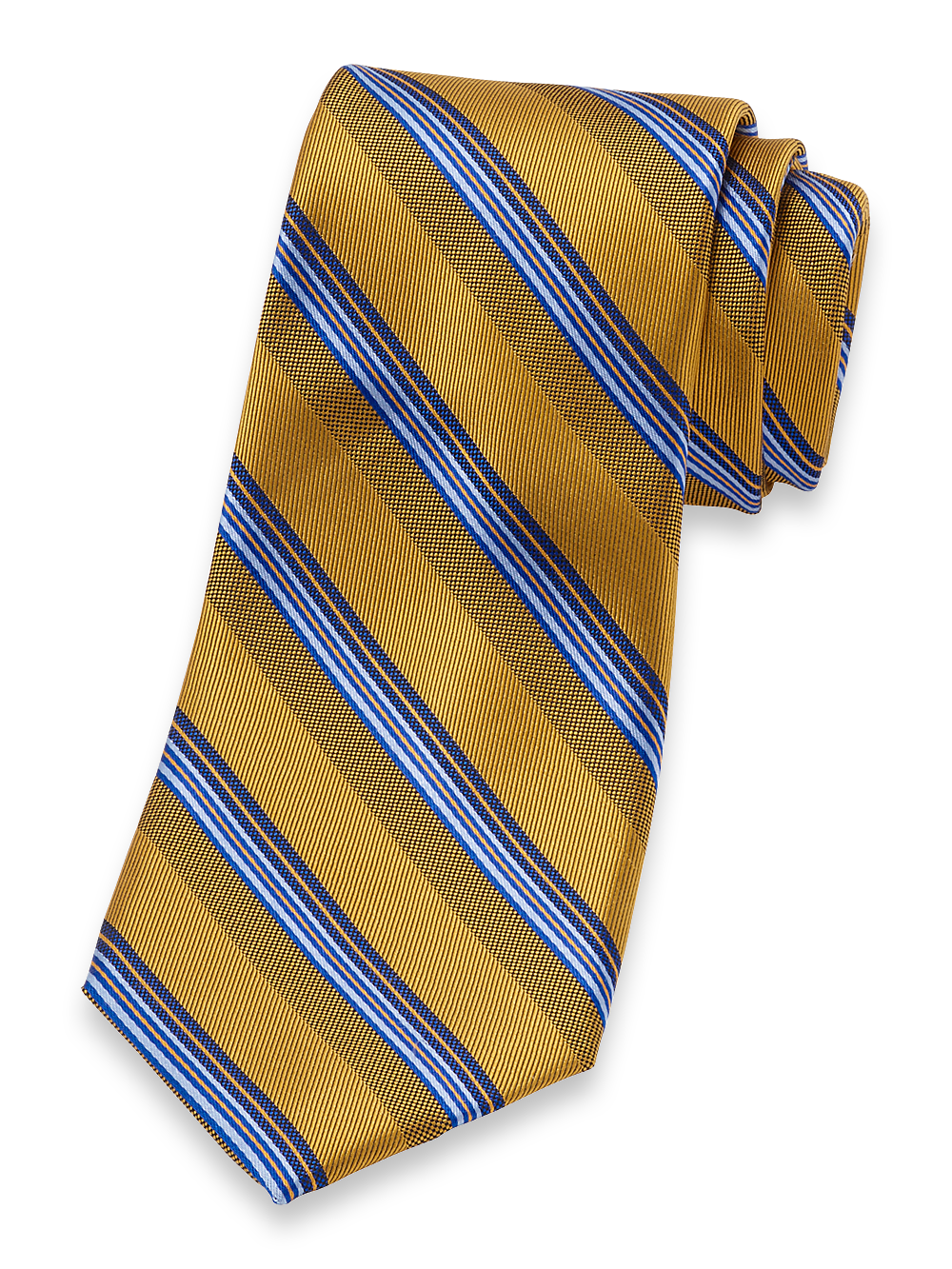 Product Image of Stripe Woven Silk Tie-Yellow/Blue