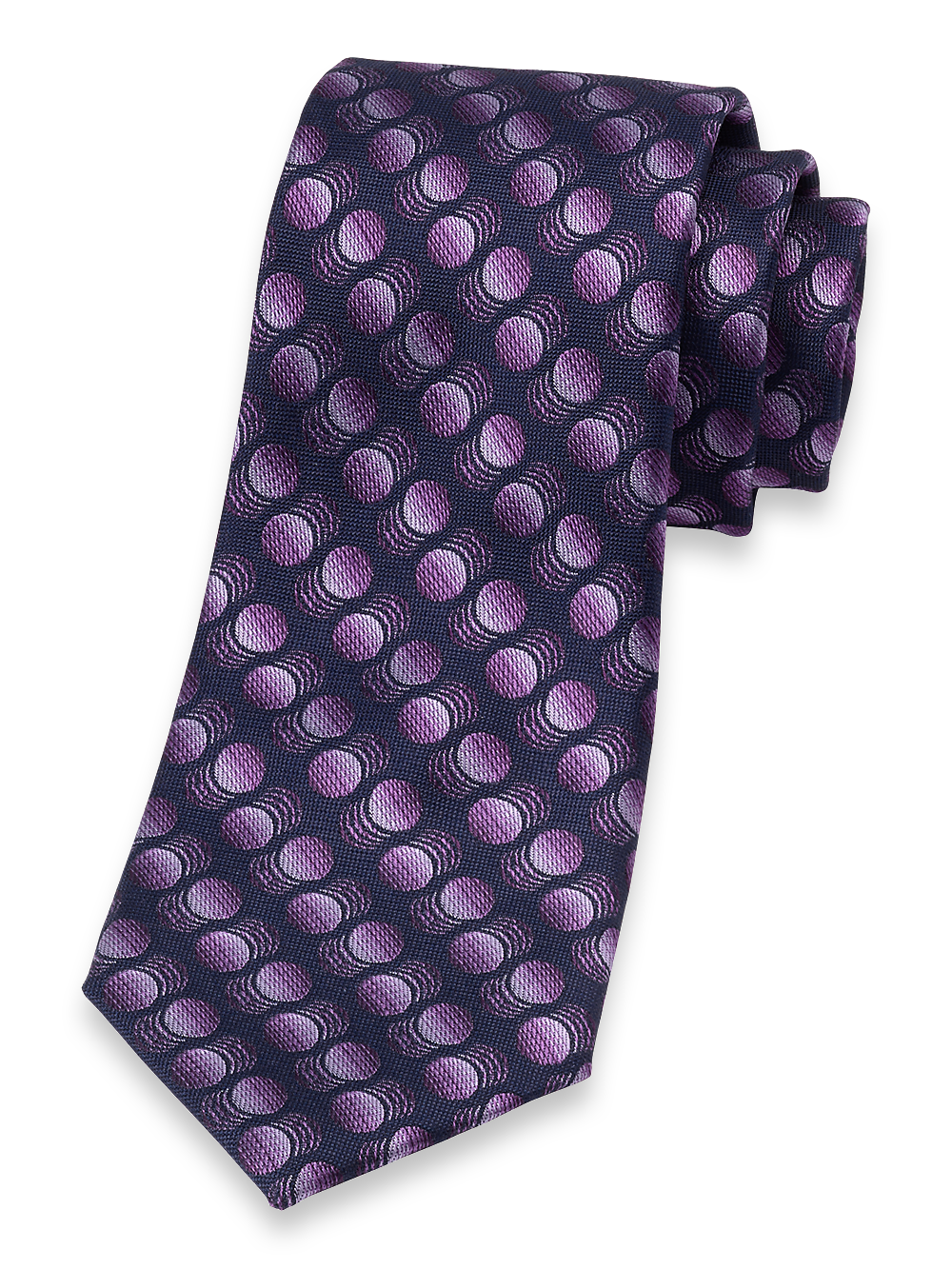 Product Image of Circles Woven Silk Tie-Purple
