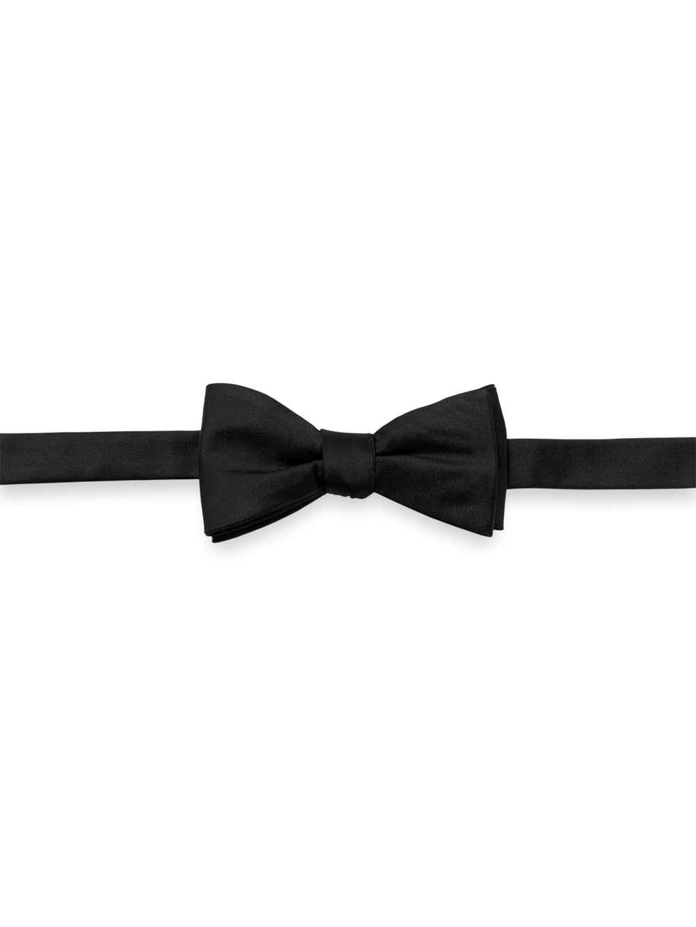 Product Image of Solid Woven Silk Pre-tied Bow Tie-Black