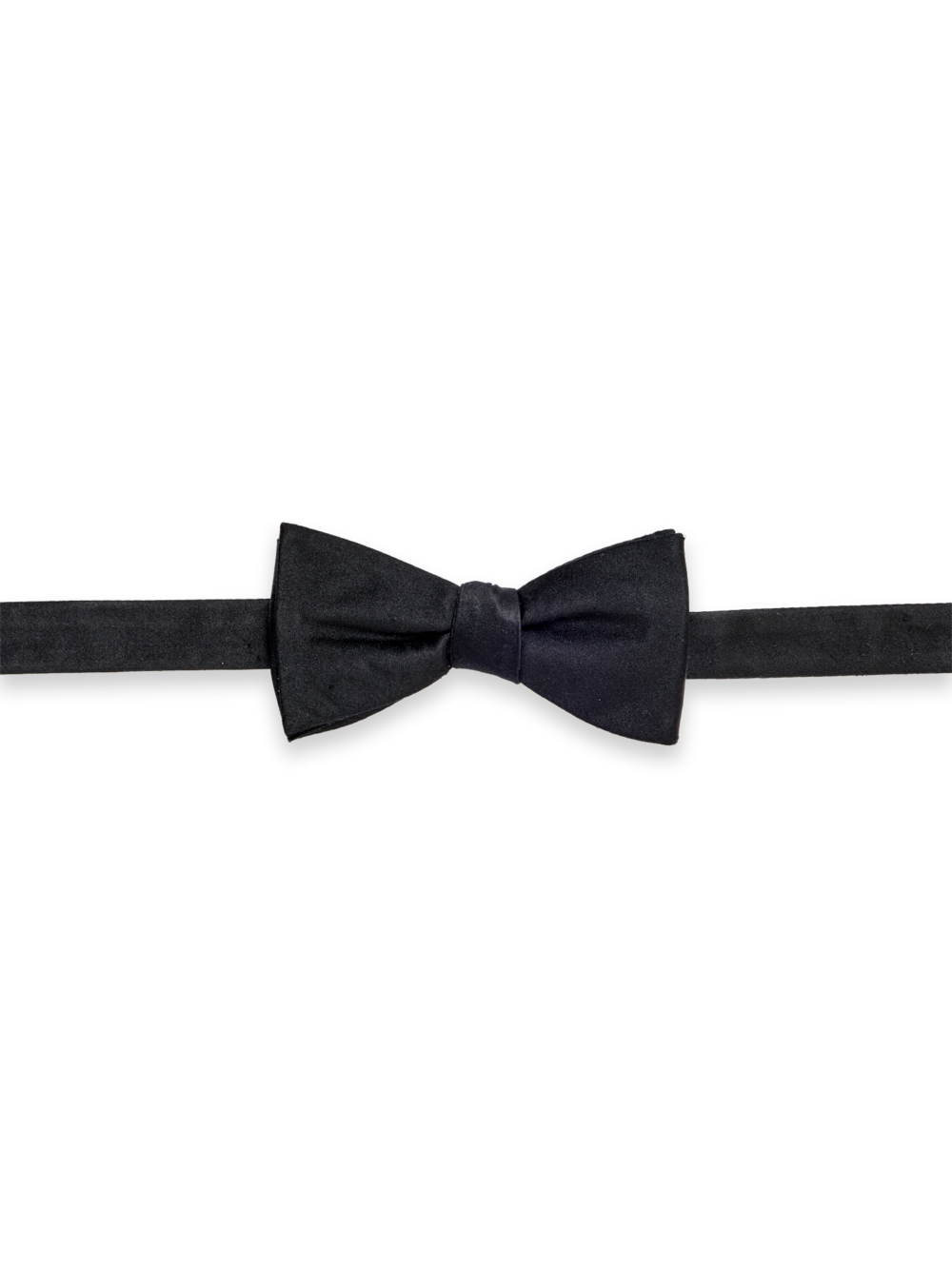 Product Image of Solid Woven Silk Pre-tied Bow Tie-Black