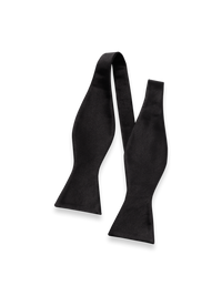 Solid Woven Silk Self-Tie Bow Tie - Black