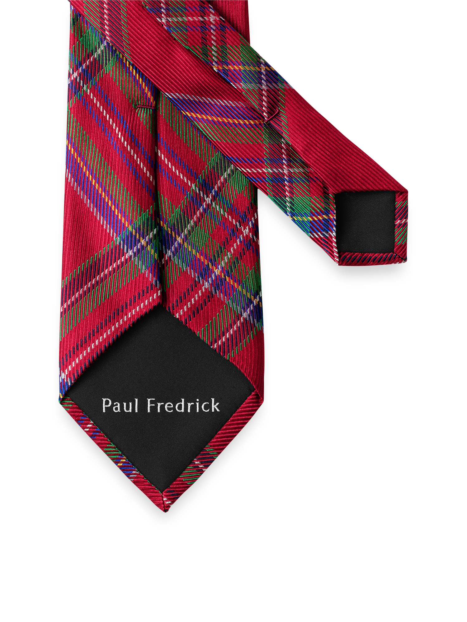 Tartan Plaid Woven Silk Tie - Red Multi