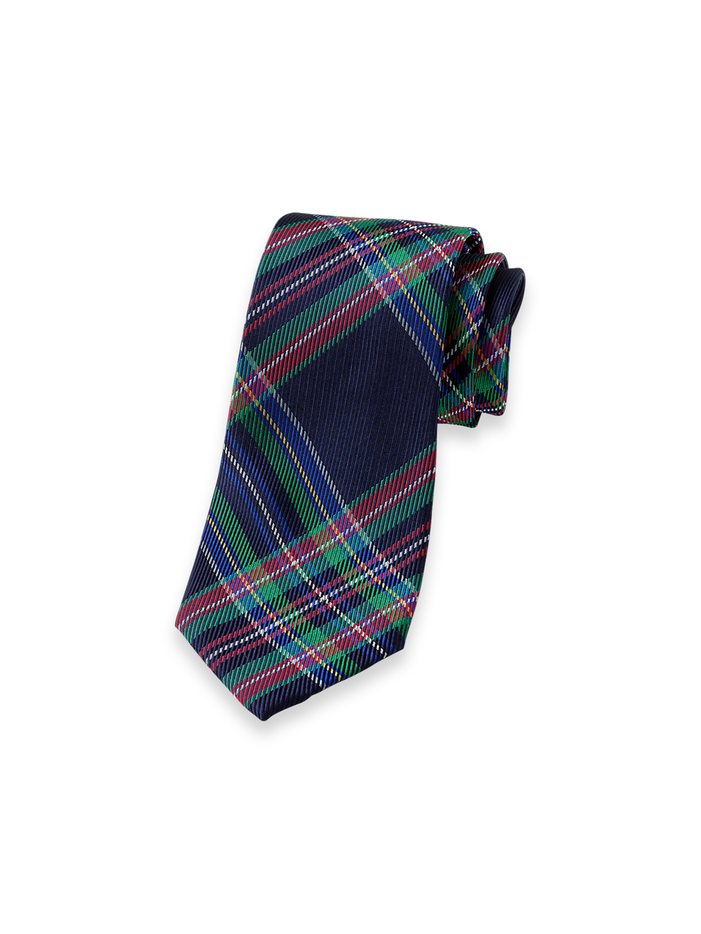 Product Image of Tartan Plaid Woven Silk Tie-Navy Multi