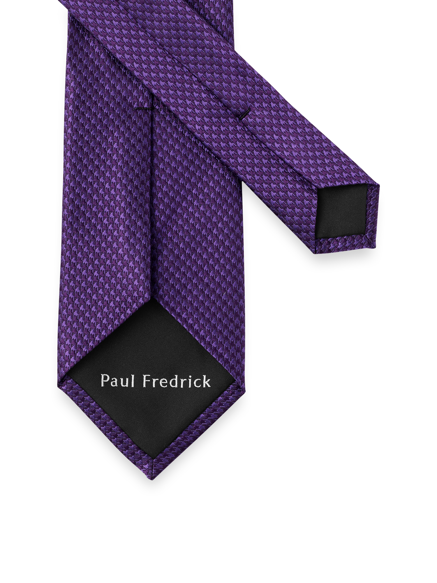 Houndstooth Woven Silk Tie - Purple