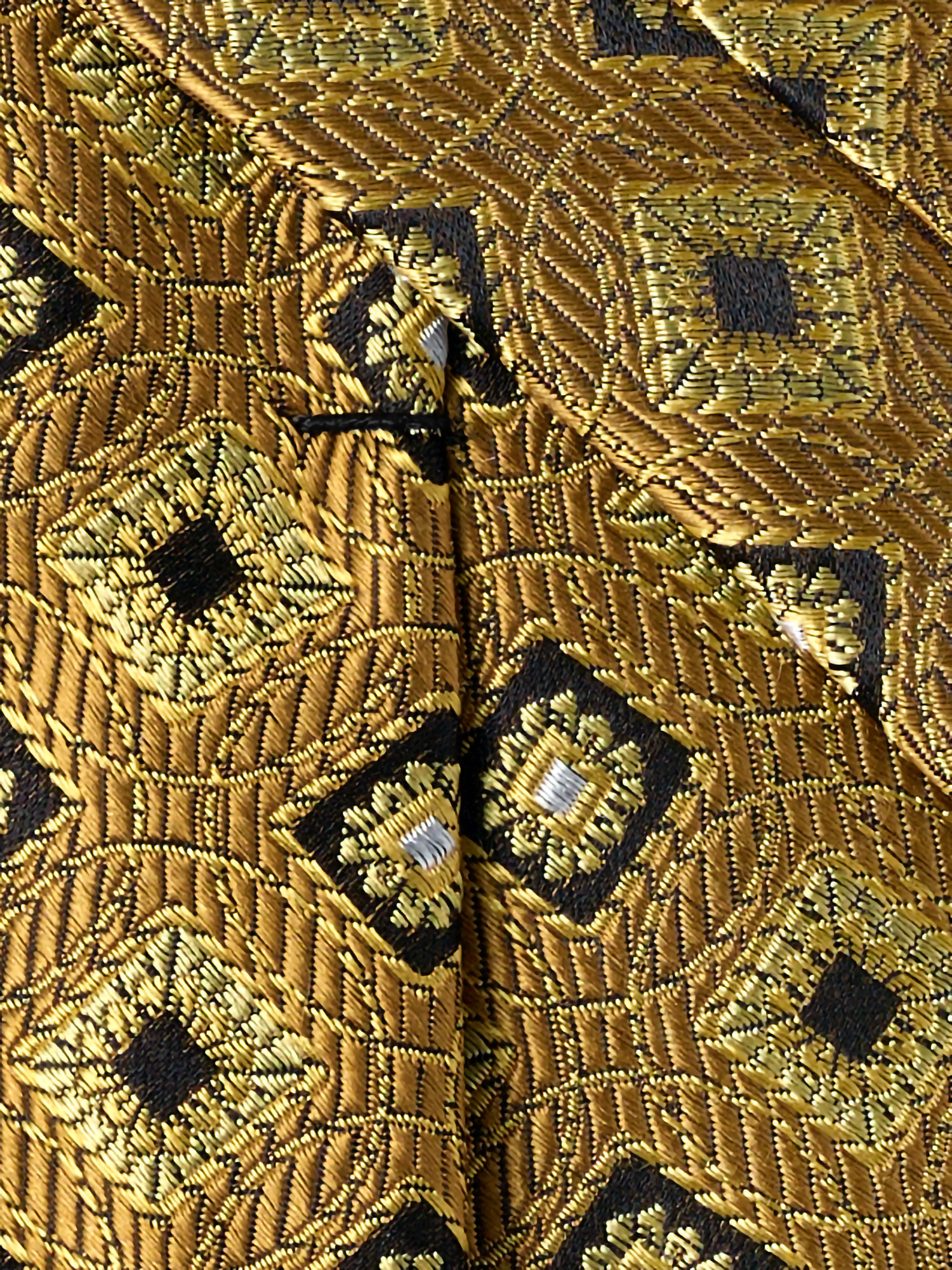 Medallion Woven Silk Tie - Gold