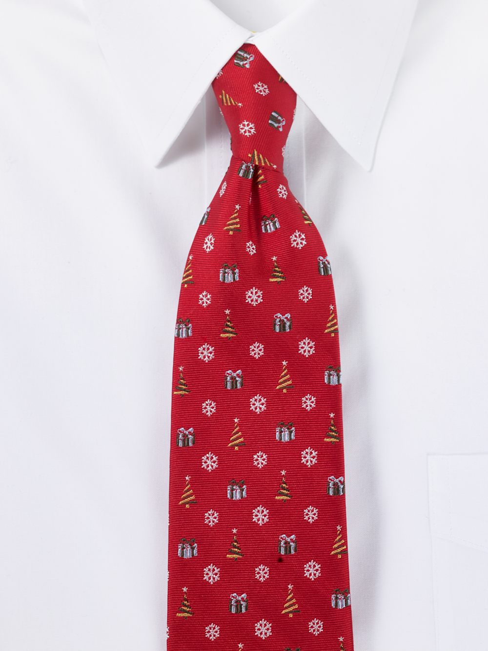 Christmas Motif Woven Silk Tie