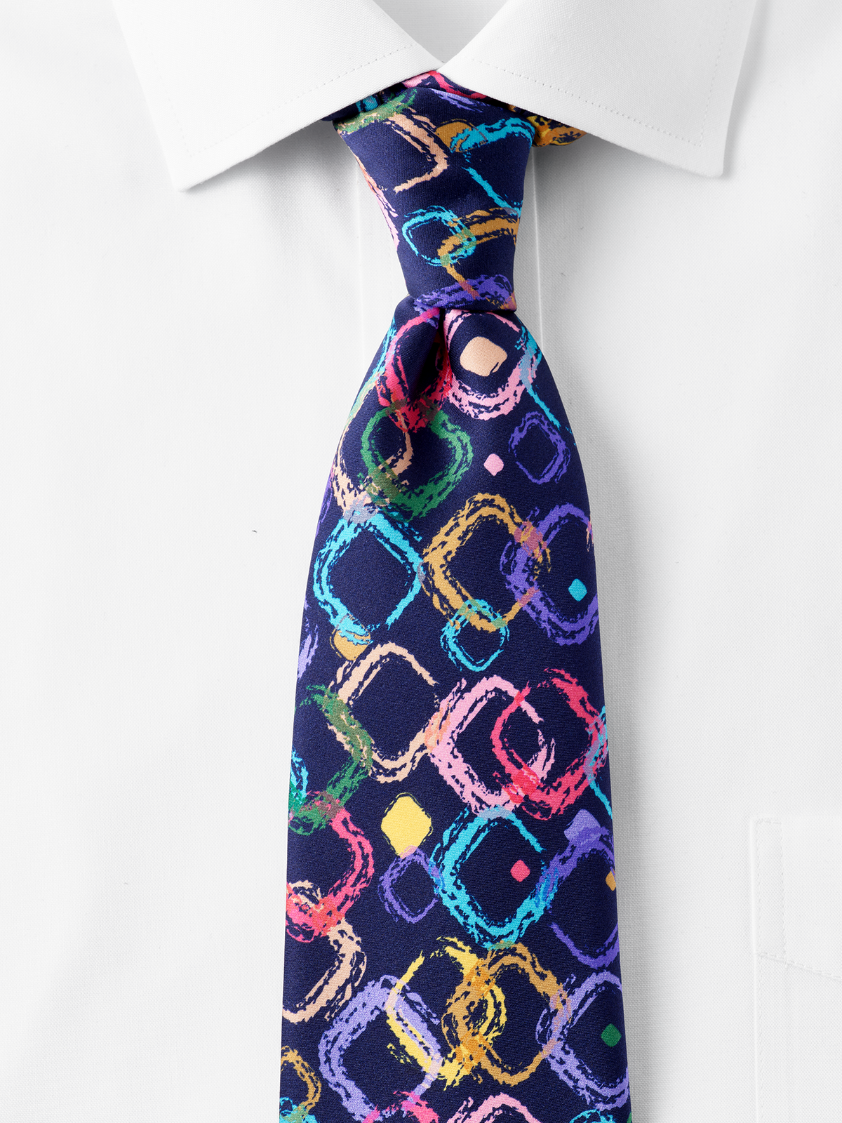 Alternate Shot of Men's navy multi Neckwear