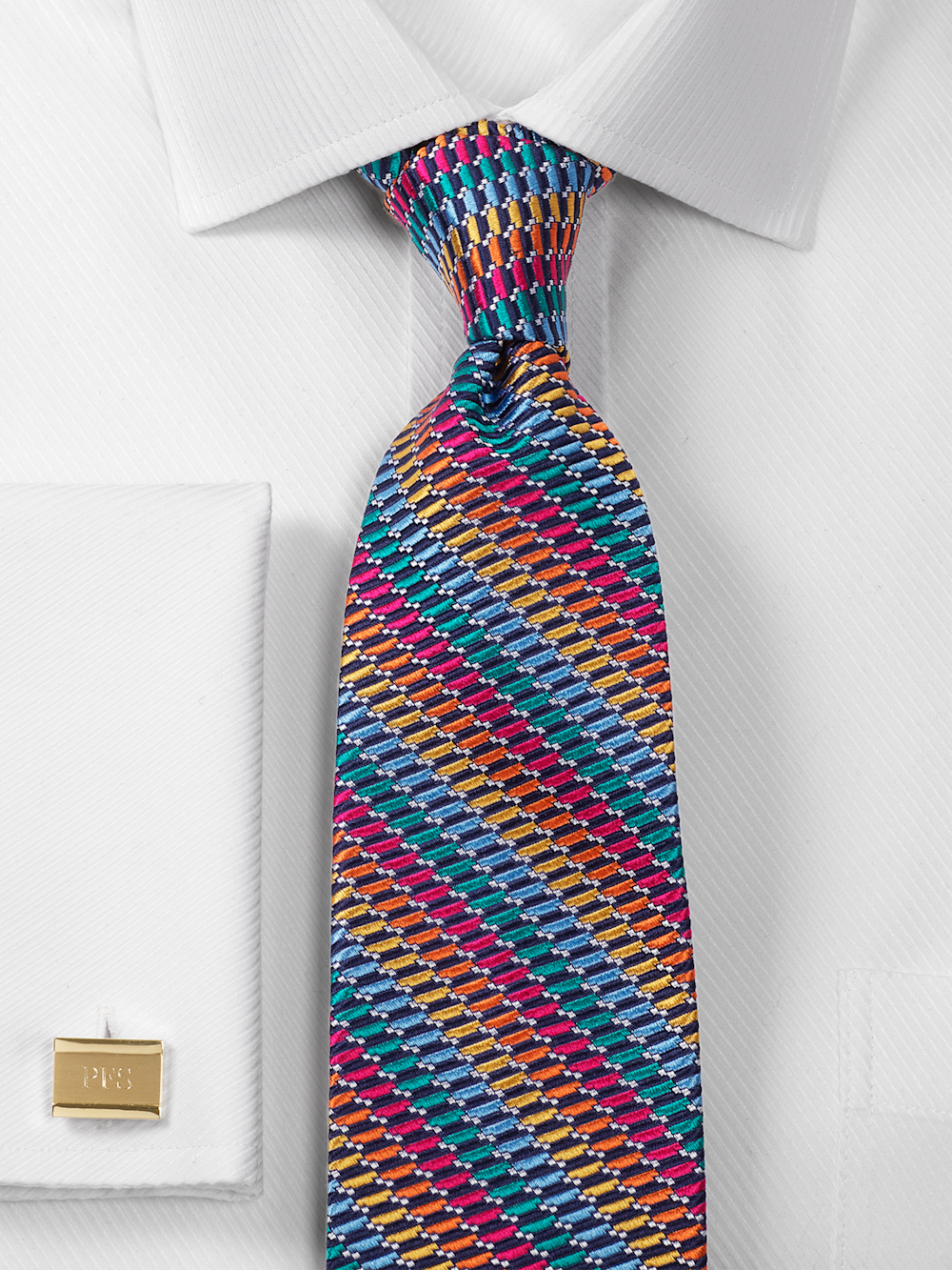Alternate Image of Geometric Woven Silk Tie-1