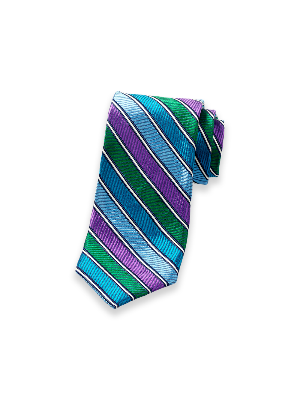Product Image of Stripe Woven Silk Tie-Blue Multi