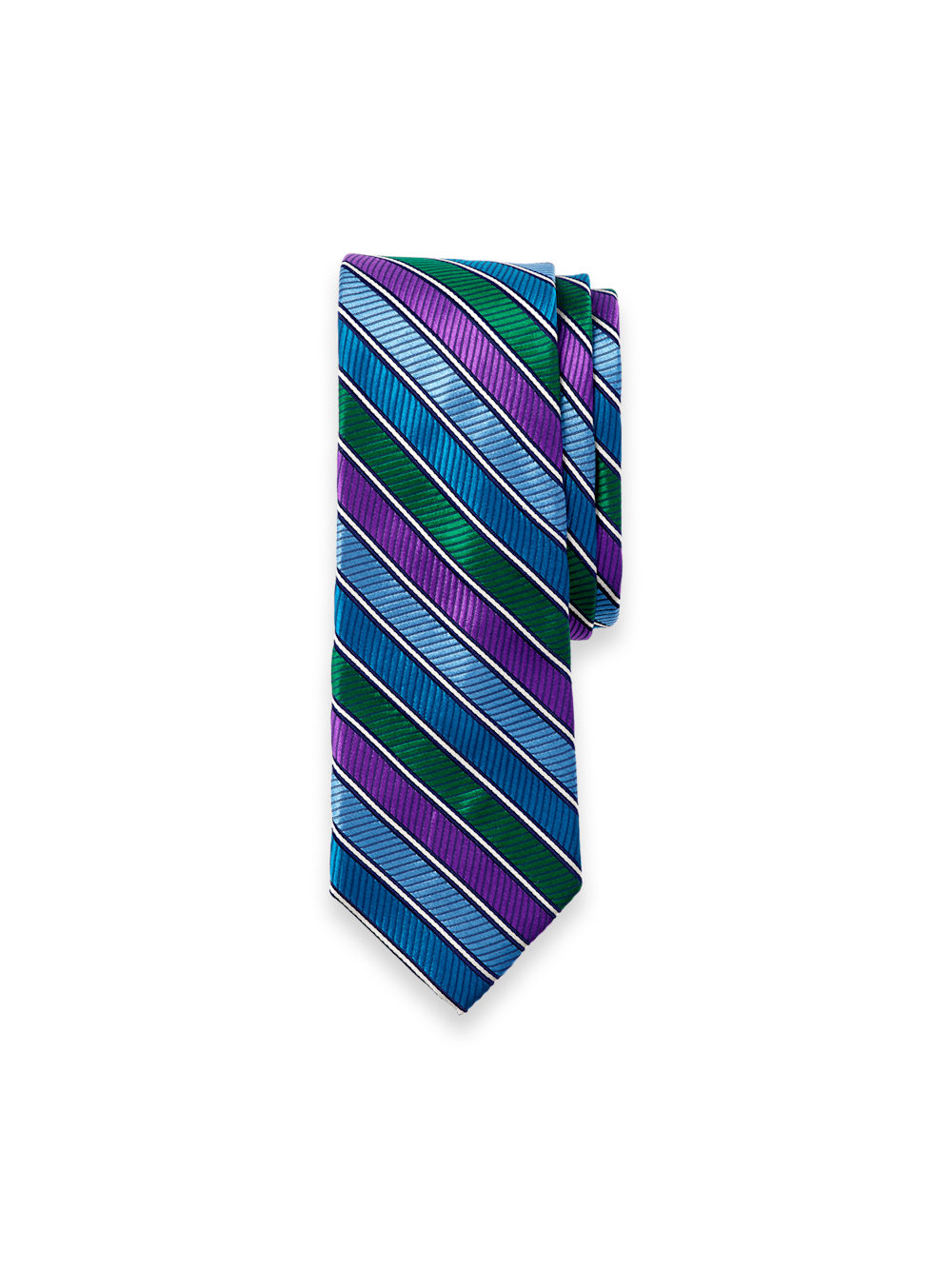 Product Image of Stripe Woven Silk Tie-Blue Multi