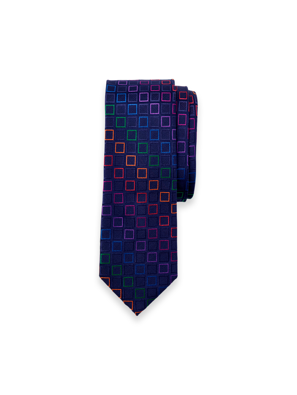 Product Image of Geometric Woven Silk Tie-Navy Multi