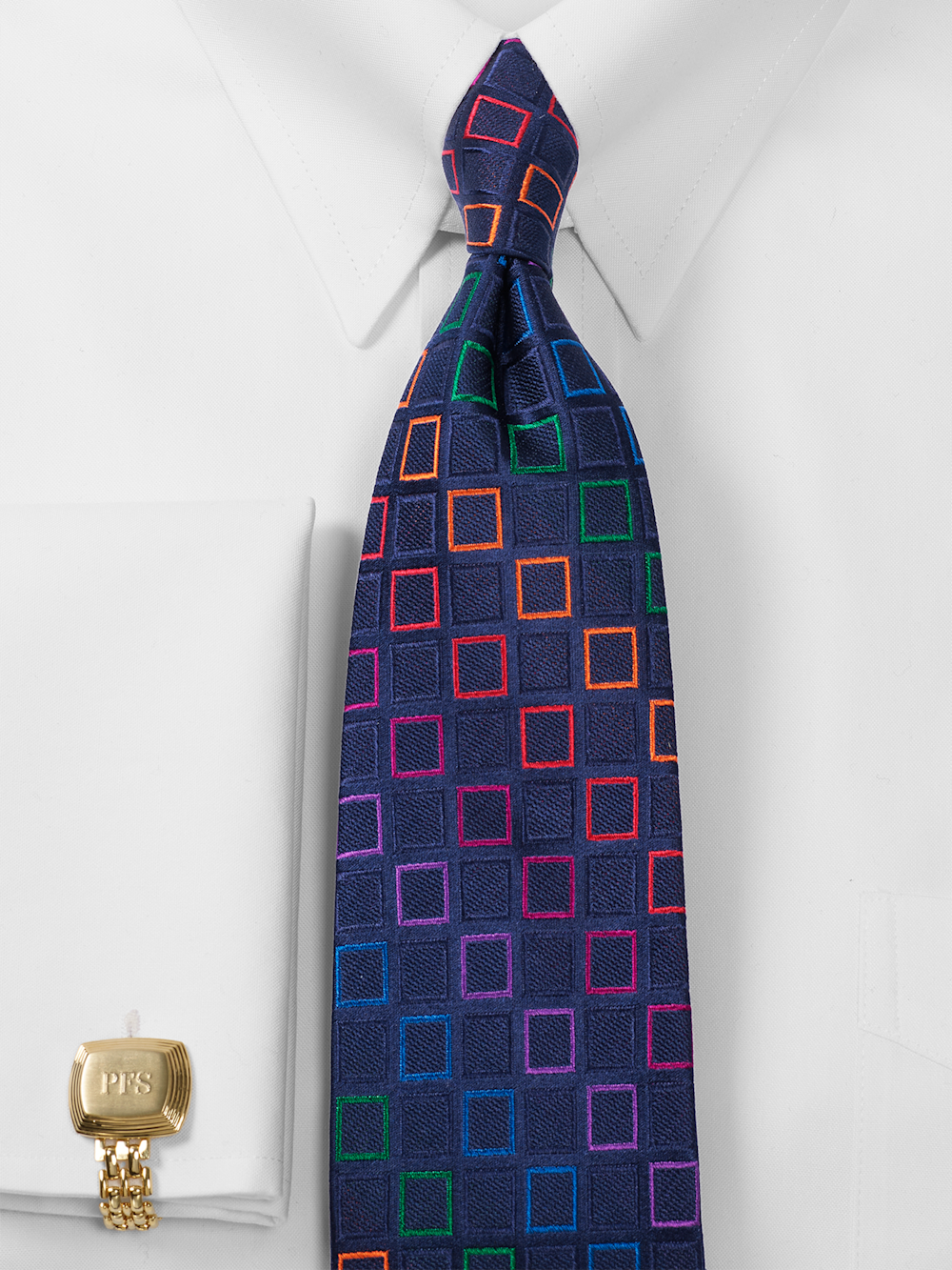 Alternate Shot of Men's Navy Multi Geometric Neckwear
