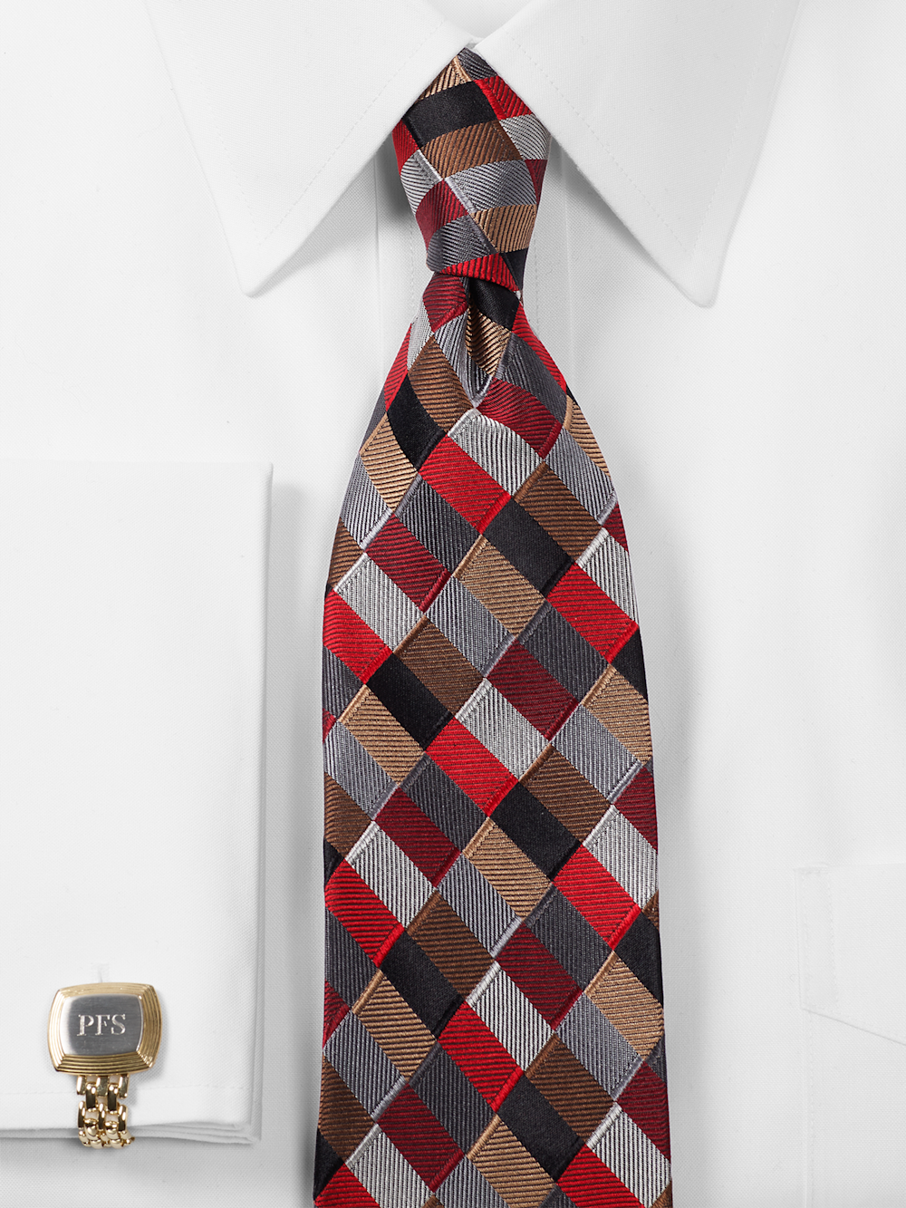 Alternate Image of Geometric Woven Silk Tie-1