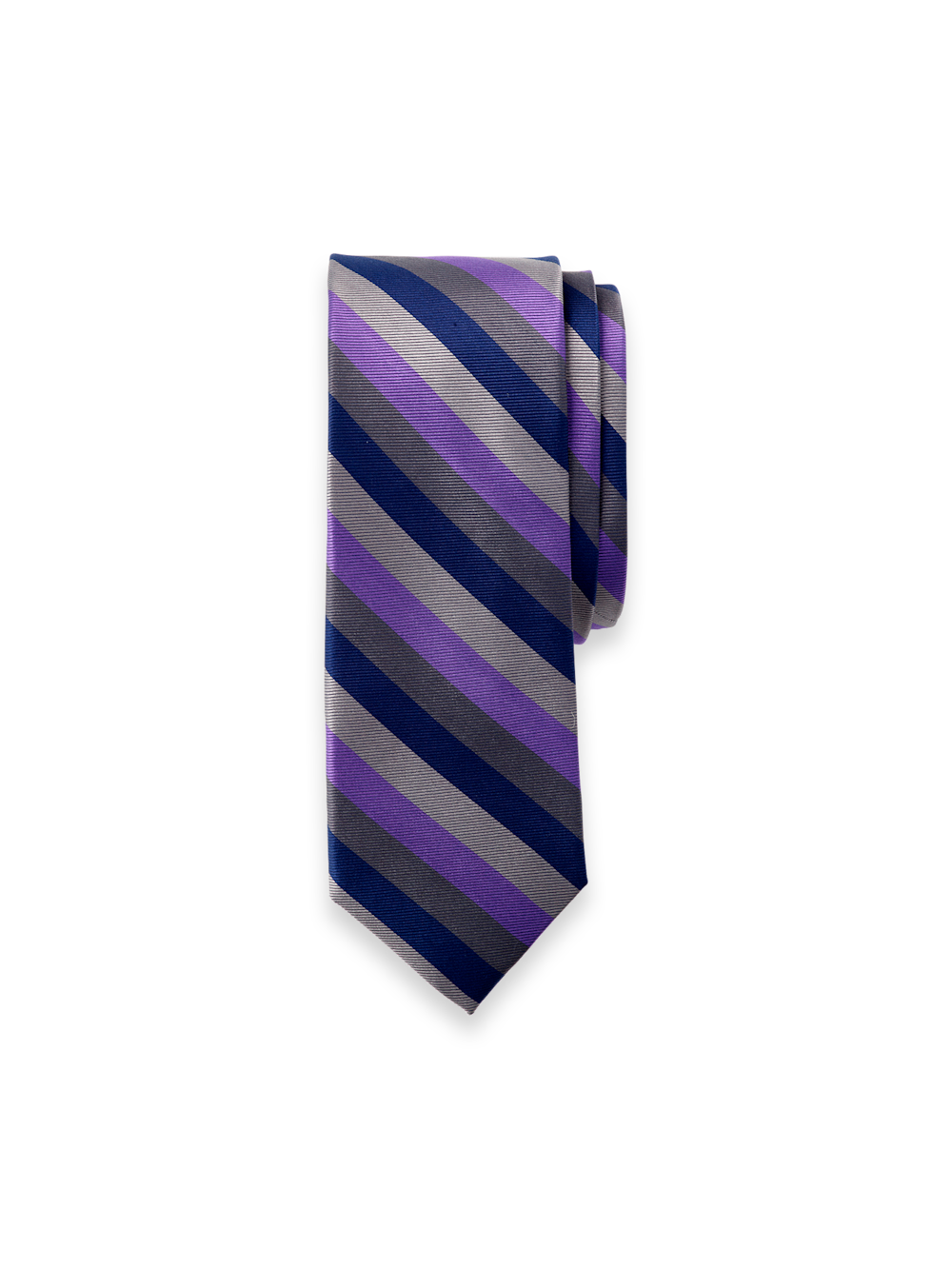 Product Image of Stripe Woven Silk Tie-Purple Multi