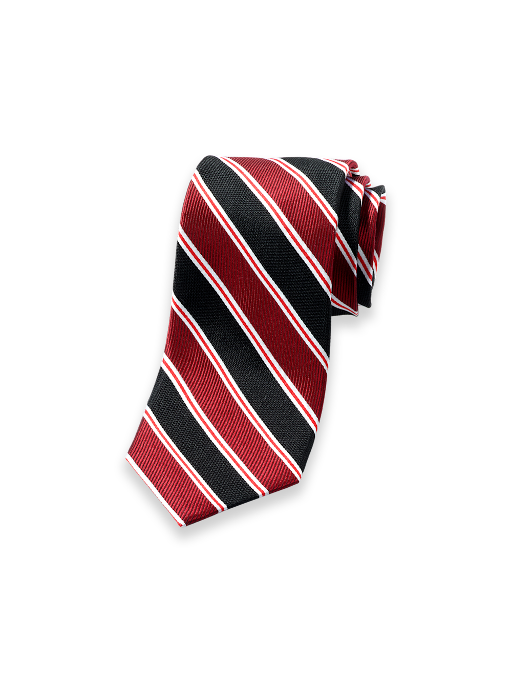 Product Image of Stripe Woven Silk Tie-Red/Black