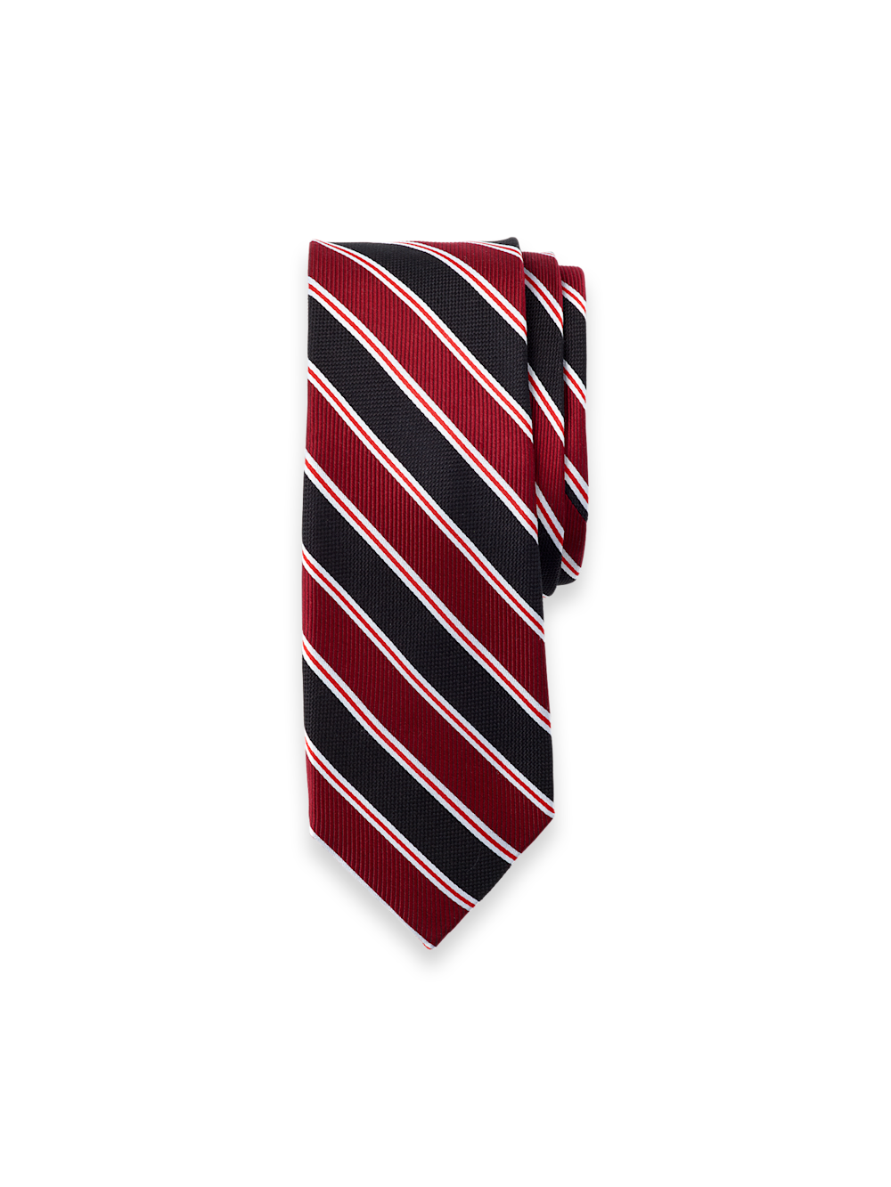Product Image of Stripe Woven Silk Tie-Red/Black