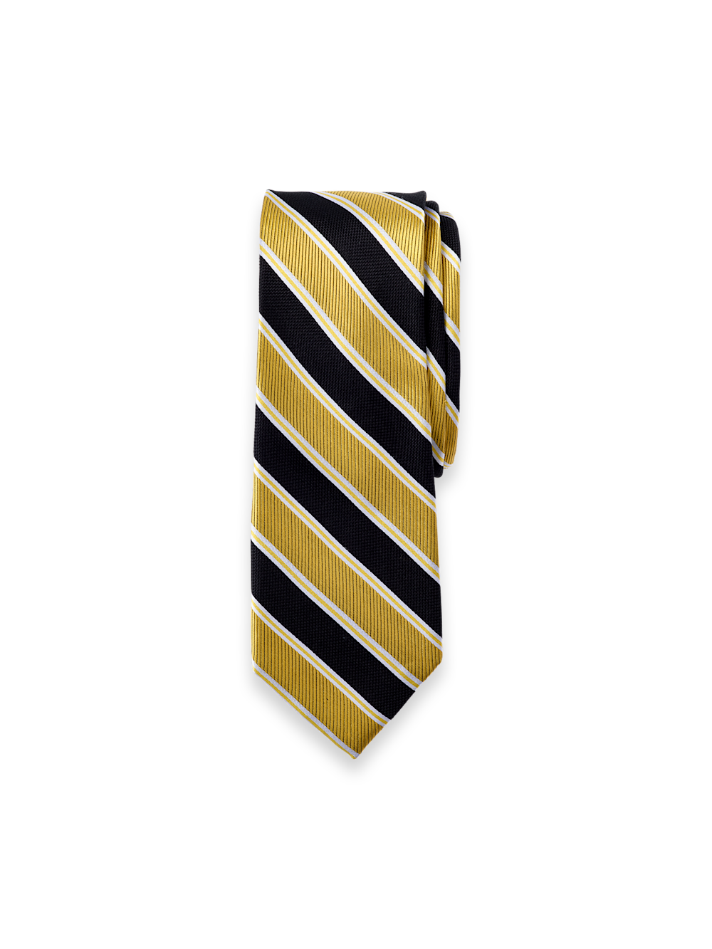 Product Image of Stripe Woven Silk Tie-Yellow/Black