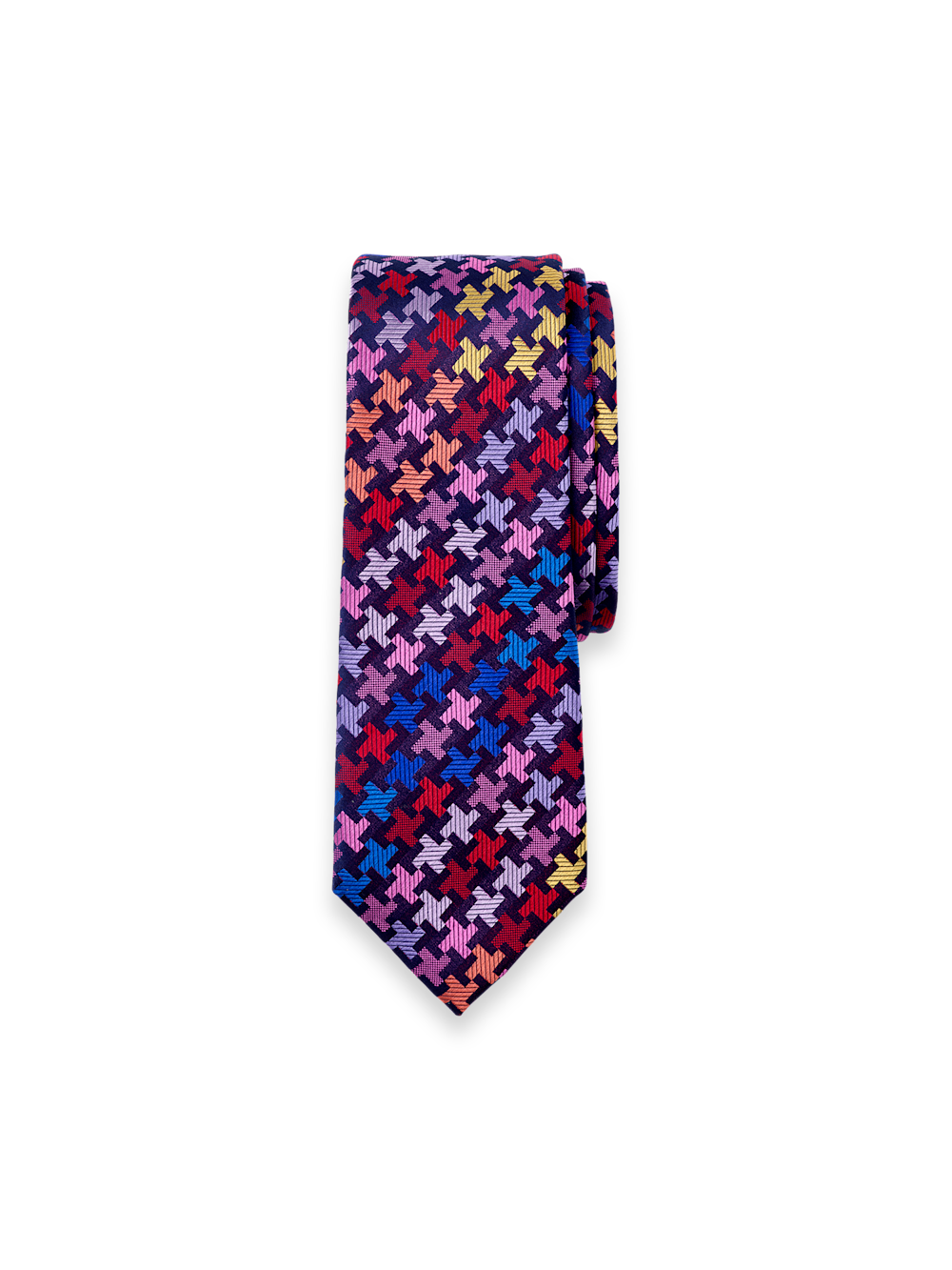 Product Image of Geometric Woven Silk Tie-Multi