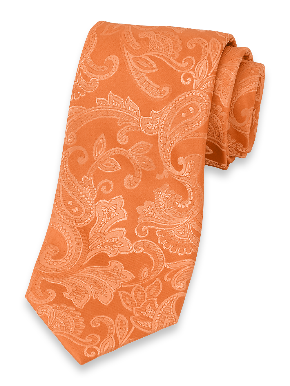 Product Image of Paisley Woven Silk Tie-Orange