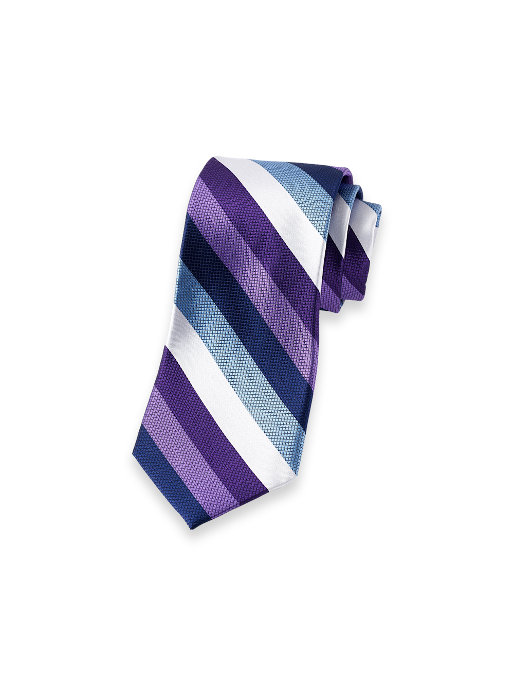 Product Image of Stripe Woven Silk Tie-Purple Multi