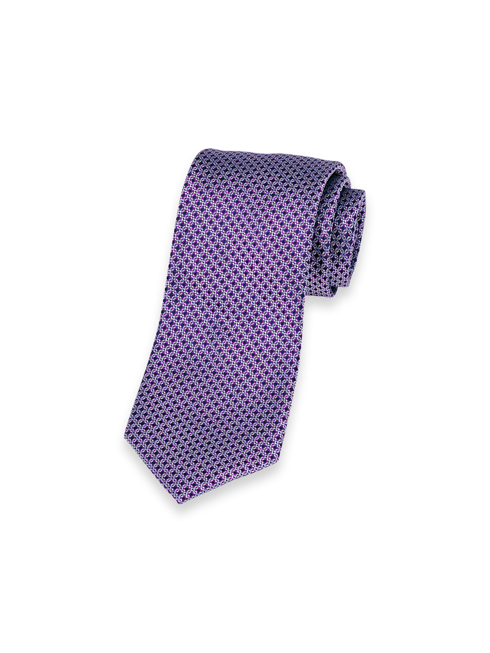 Product Image of Grid Woven Silk Tie-Purple