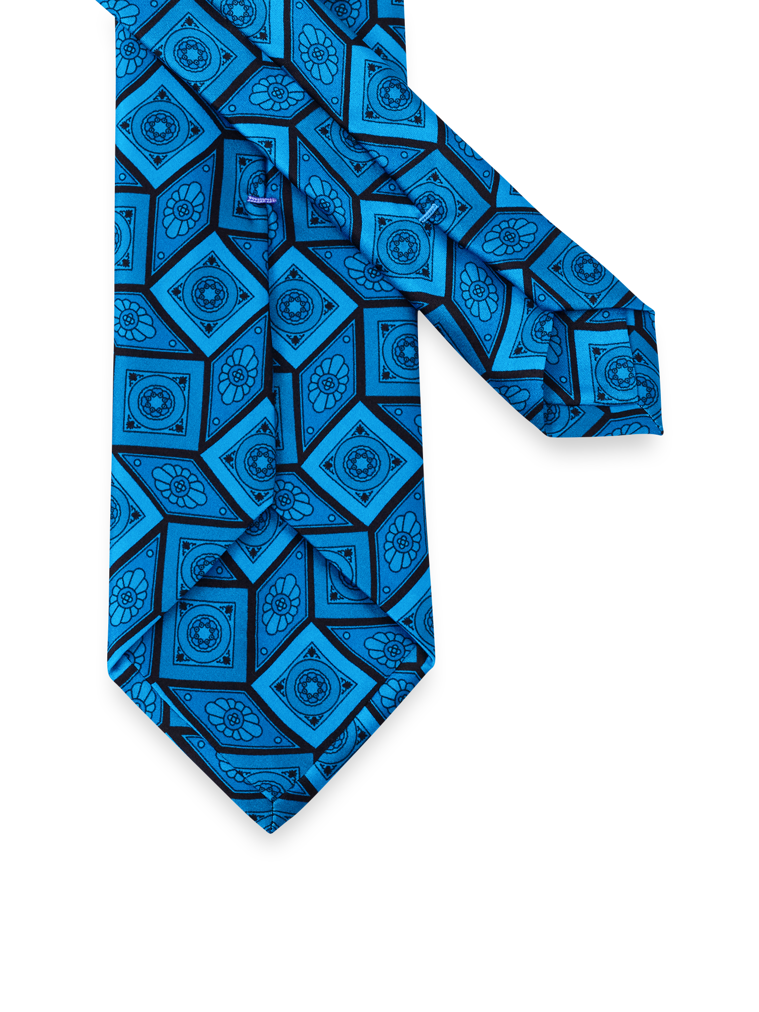 Medallion Woven Silk Tie - Teal