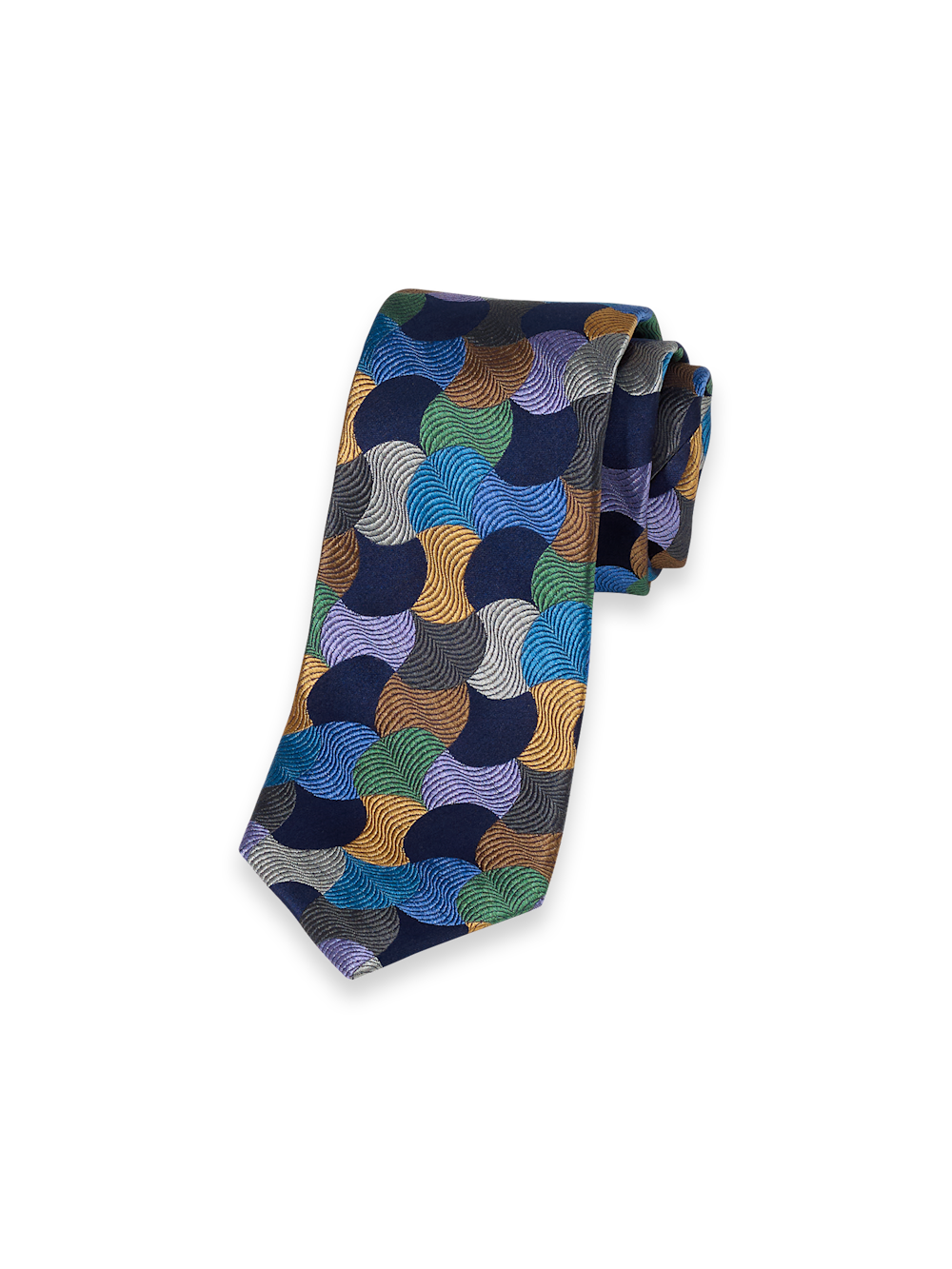 Product Image of Geometric Woven Silk Tie-Multi