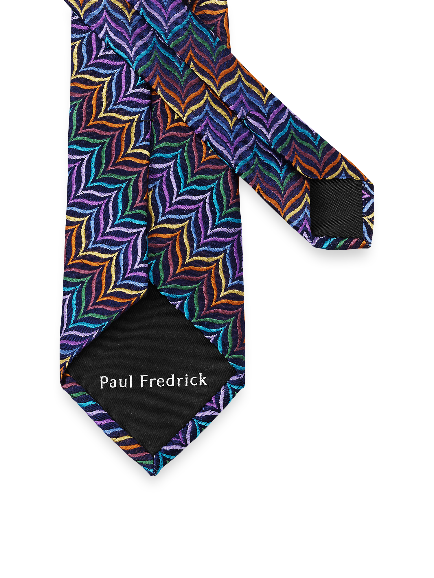 Herringbone Woven Silk Tie - Purple Multi
