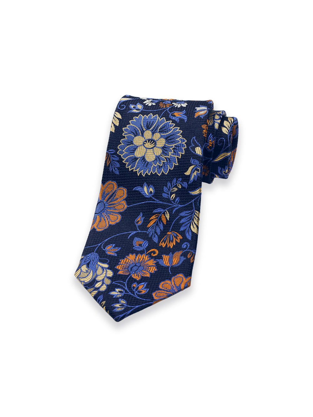 Product Image of Floral Woven Silk Tie-Navy Multi