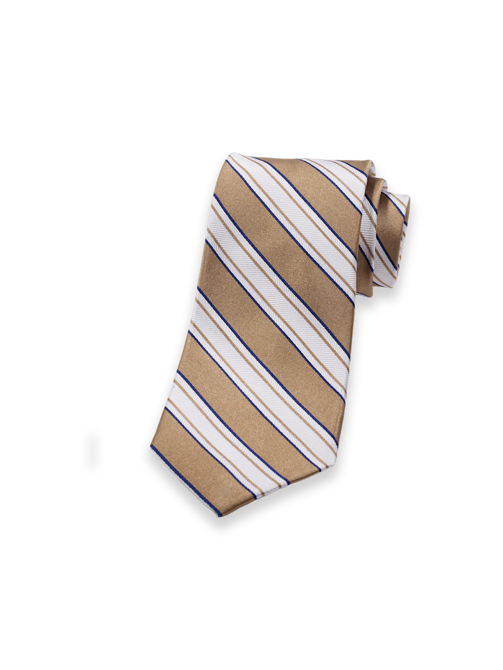 Product Image of Stripe Woven Silk Tie-Gold/White