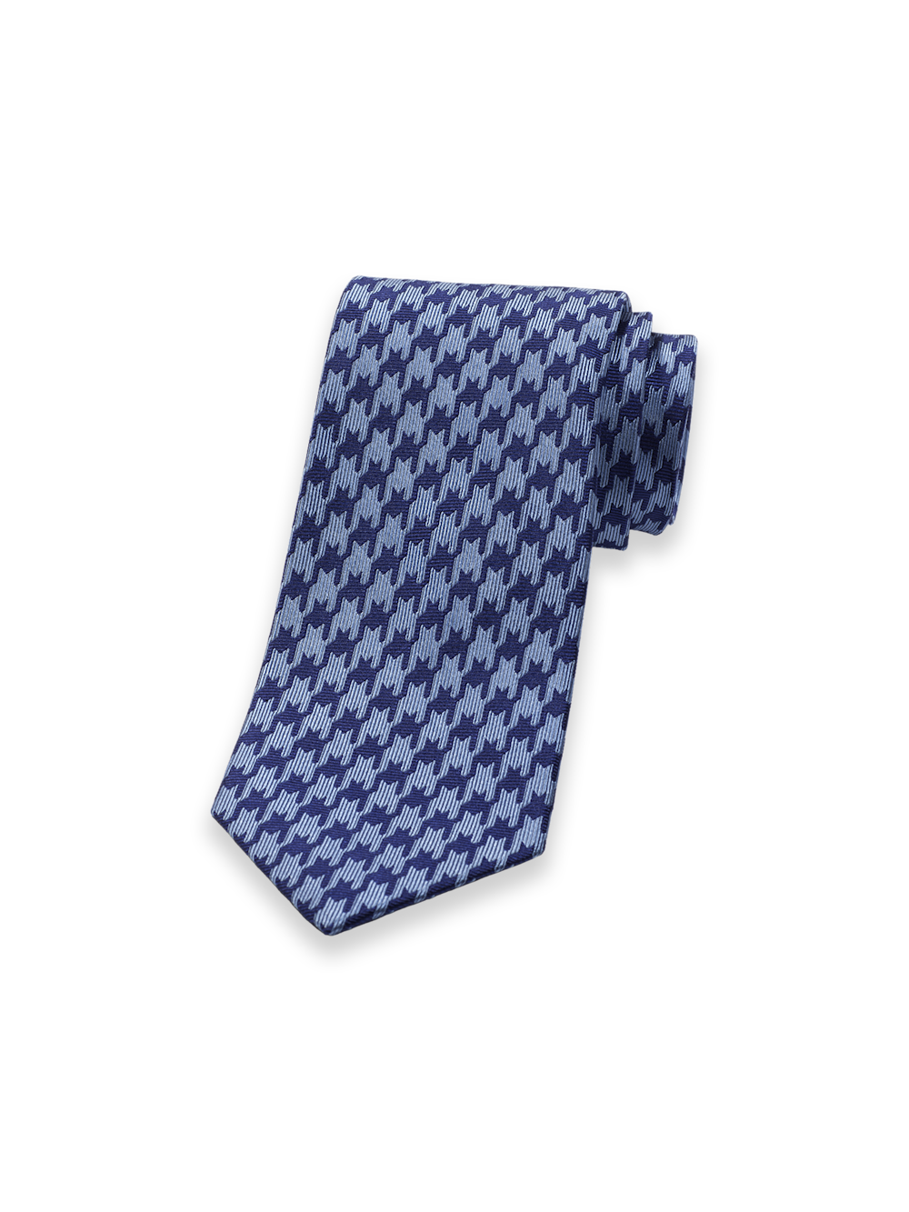 Product Image of Houndstooth Woven Silk Tie-Blue/Navy