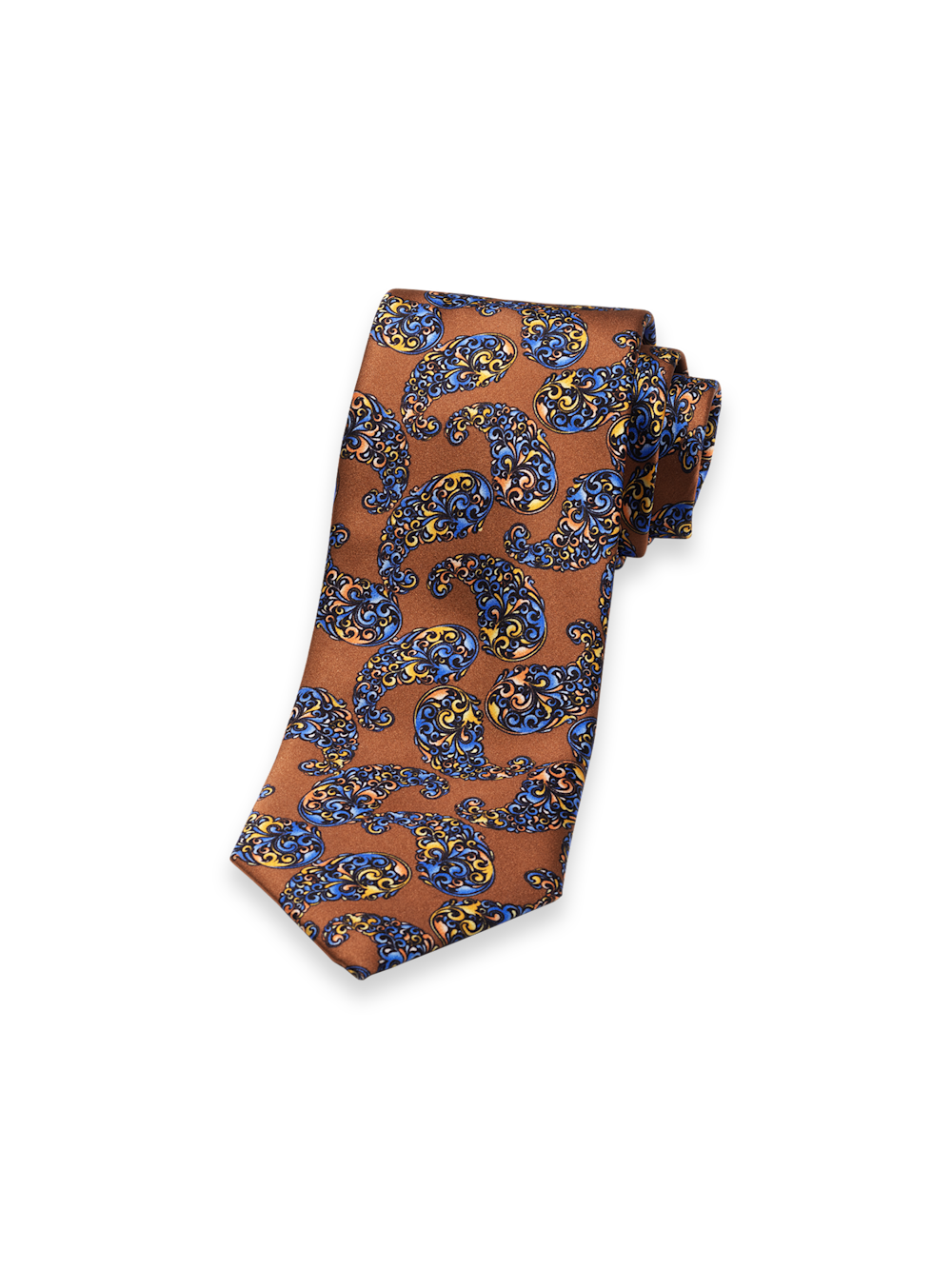 Product Image of Paisley Italian Printed Silk Tie-Brown Multi