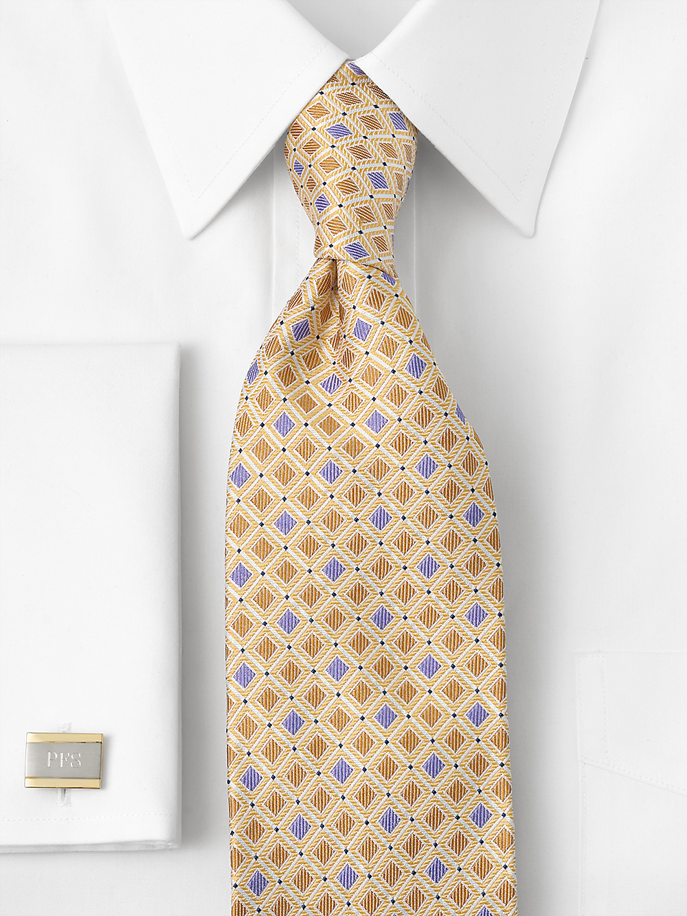 Alternate Image of Geometric Woven Silk Tie-1
