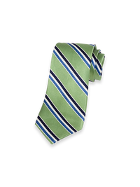Stripe Woven Silk Tie - Green/blue