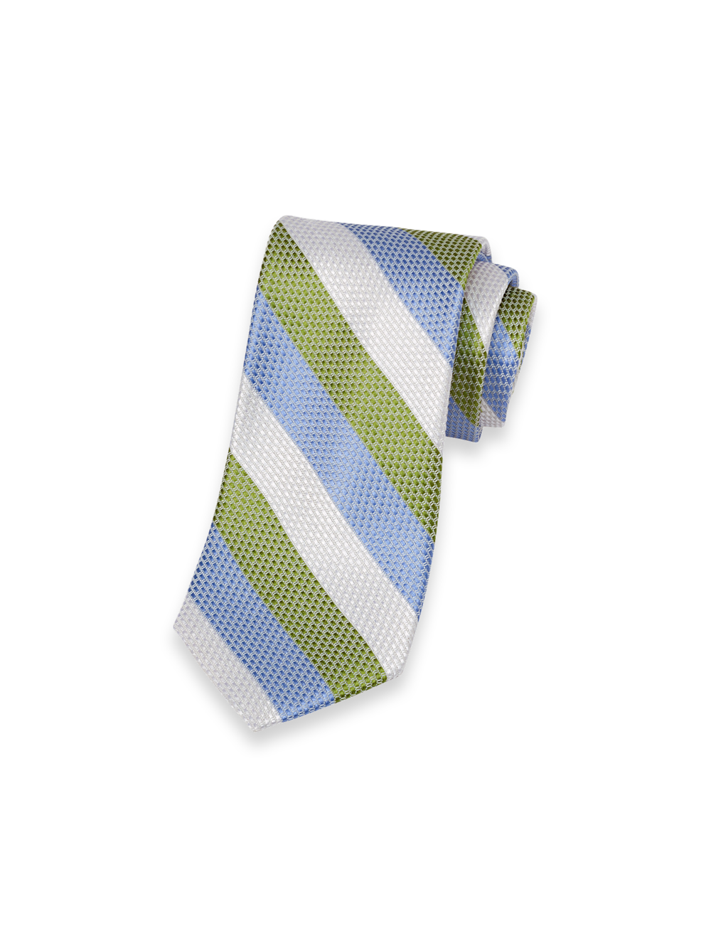 Product Image of Stripe Woven Silk Tie-Green Multi