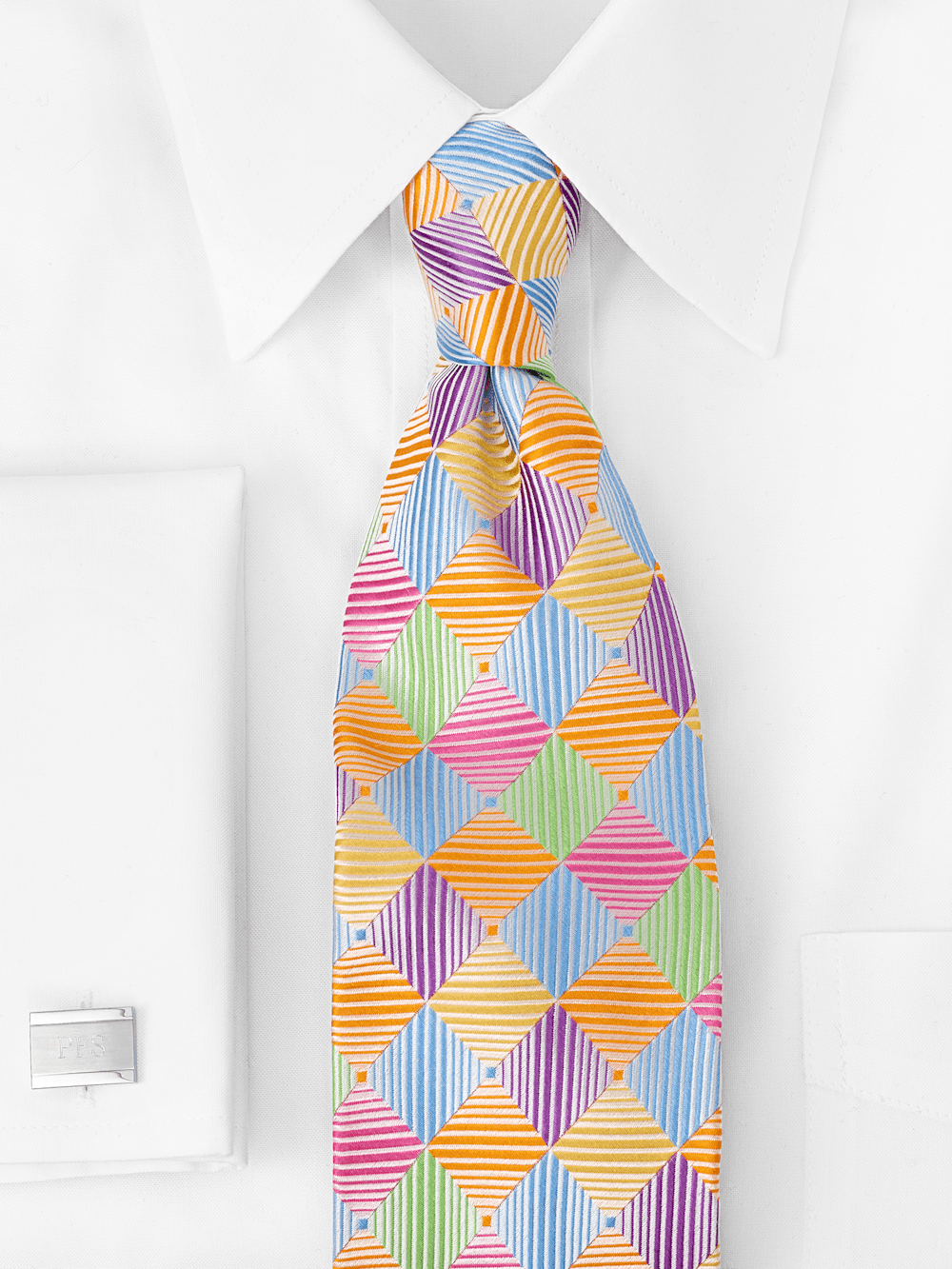 Alternate Image of Geometric Woven Silk Tie-1