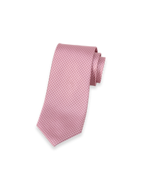 Houndstooth Woven Silk Tie - Pink