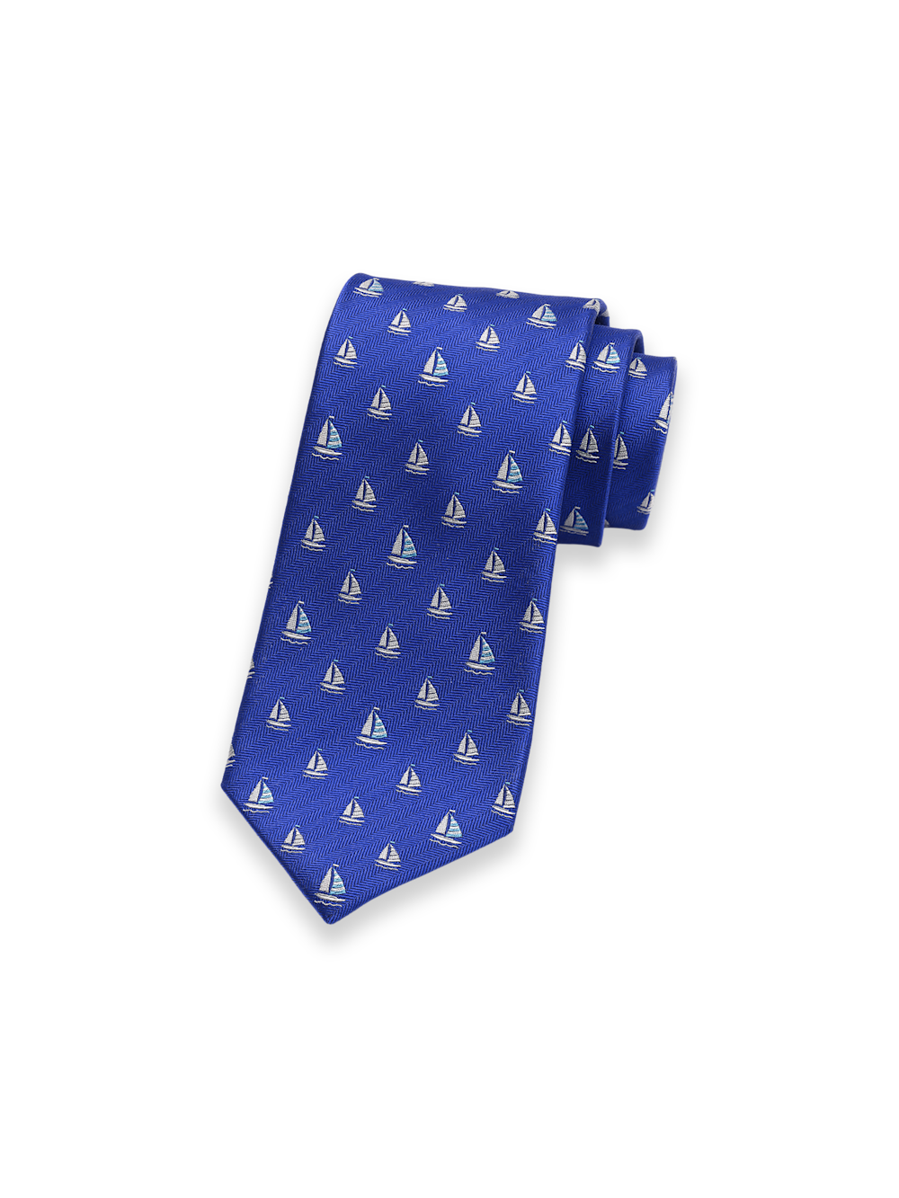 Product Image of Sailboat Woven Silk Tie-Blue