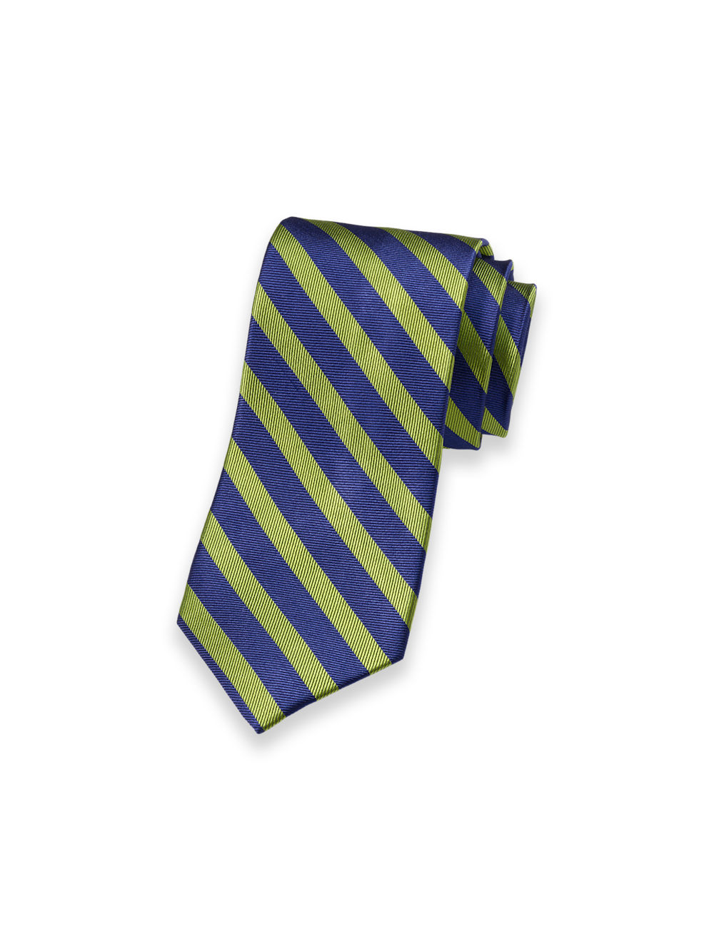 Product Image of Stripe Woven Silk Tie-Green/Navy