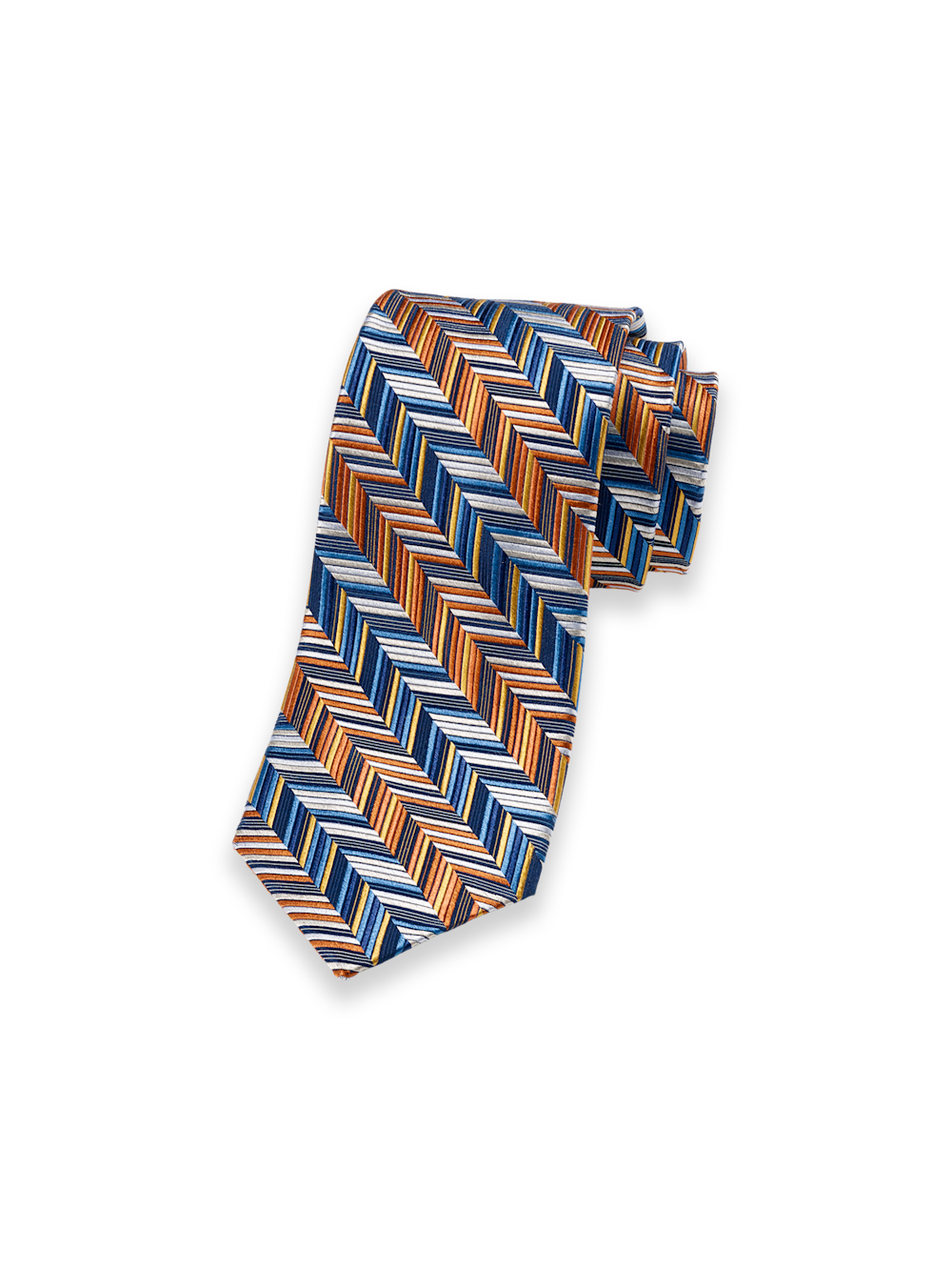 Product Image of Herringbone Woven Silk Tie-Multi