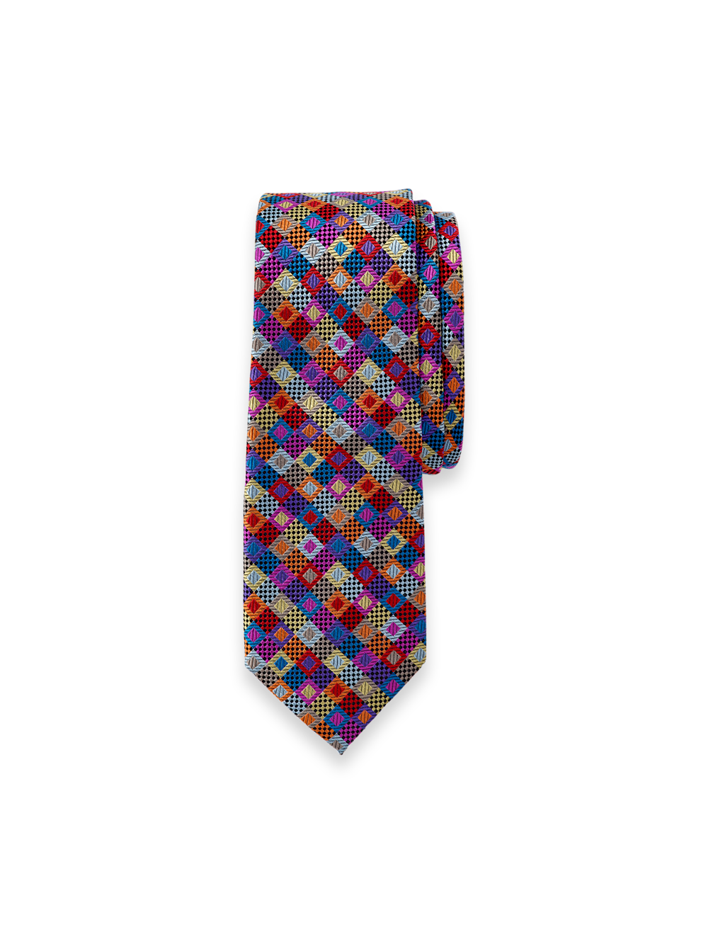 Product Image of Geometric Woven Silk Tie-Multi