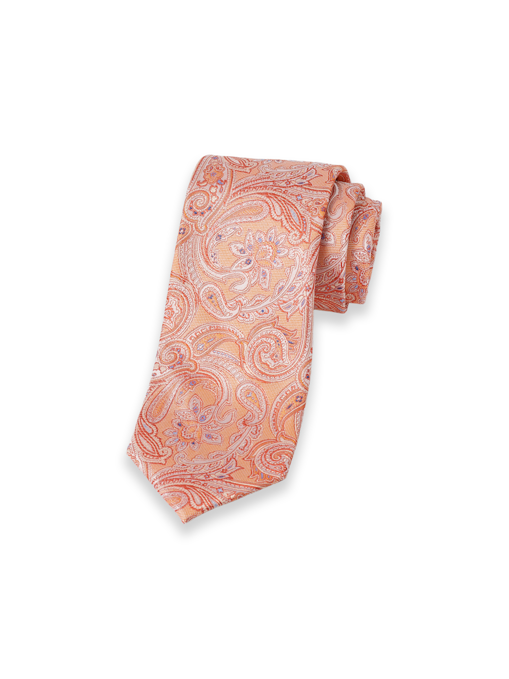 Product Image of Paisley Woven Silk Tie-Orange