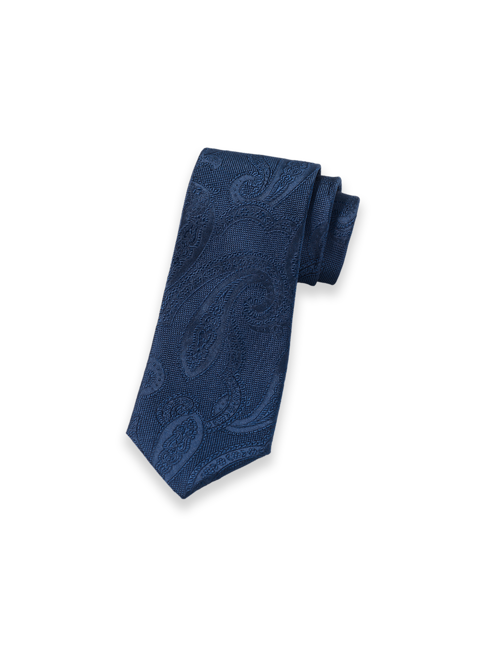 Product Image of Paisley Woven Silk Tie-Navy