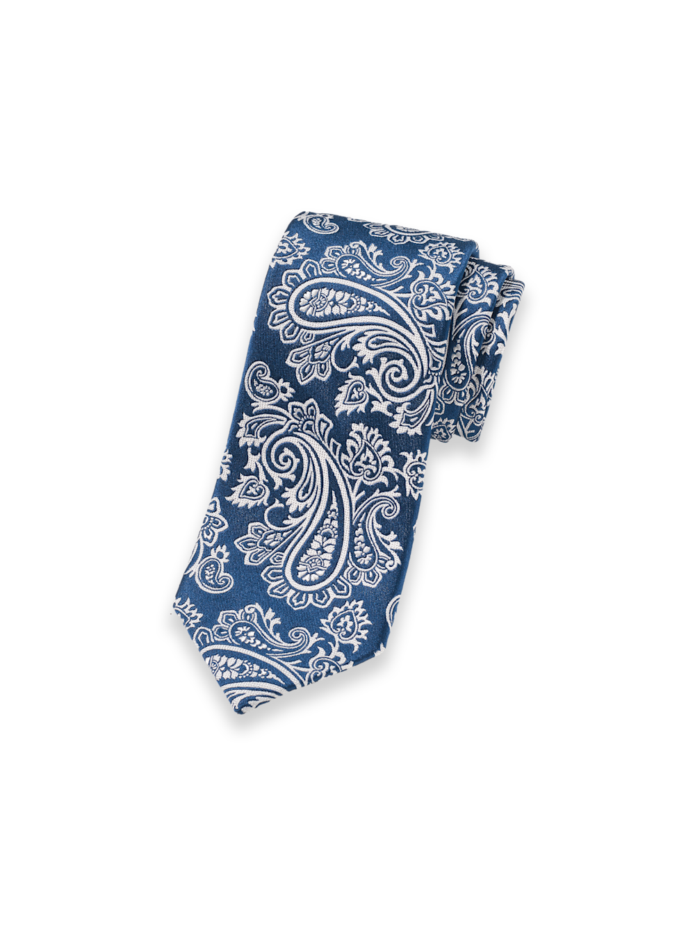 Product Image of Paisley Woven Silk Tie-Blue/White