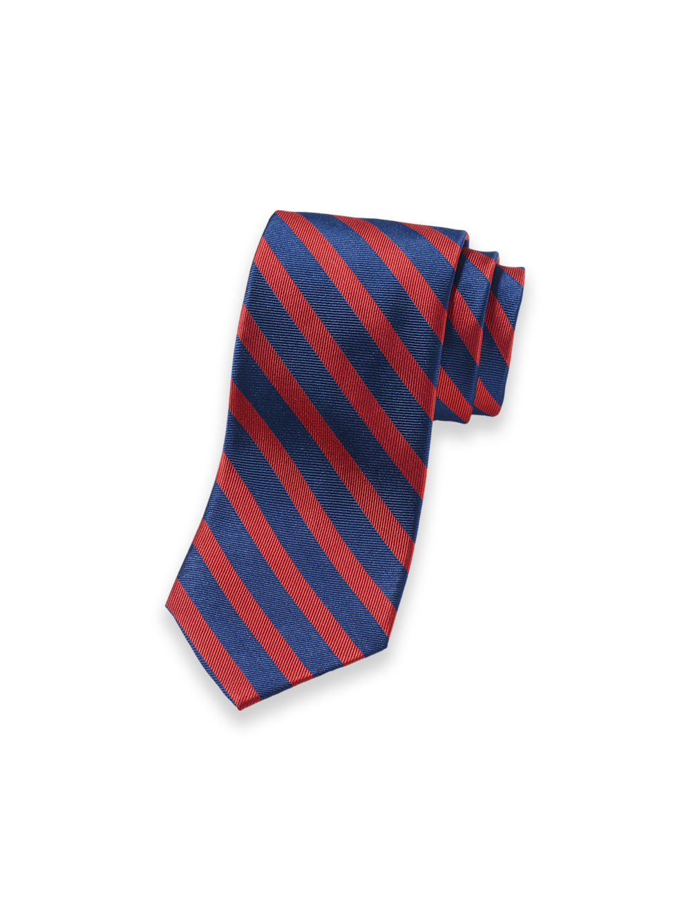Product Image of Stripe Woven Silk Tie-Red/Navy